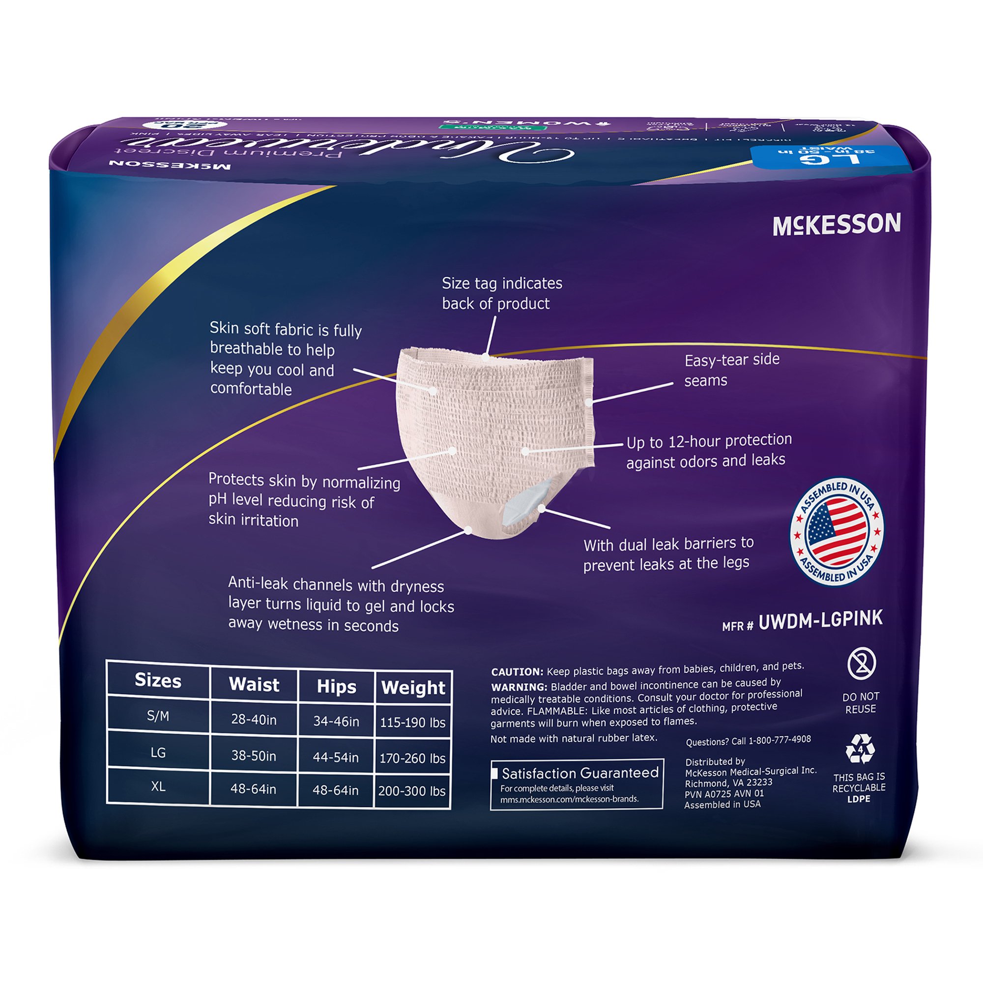 McKesson Premium Discreet Underwear for Women, Maximum Absorbency, Large - Image 9