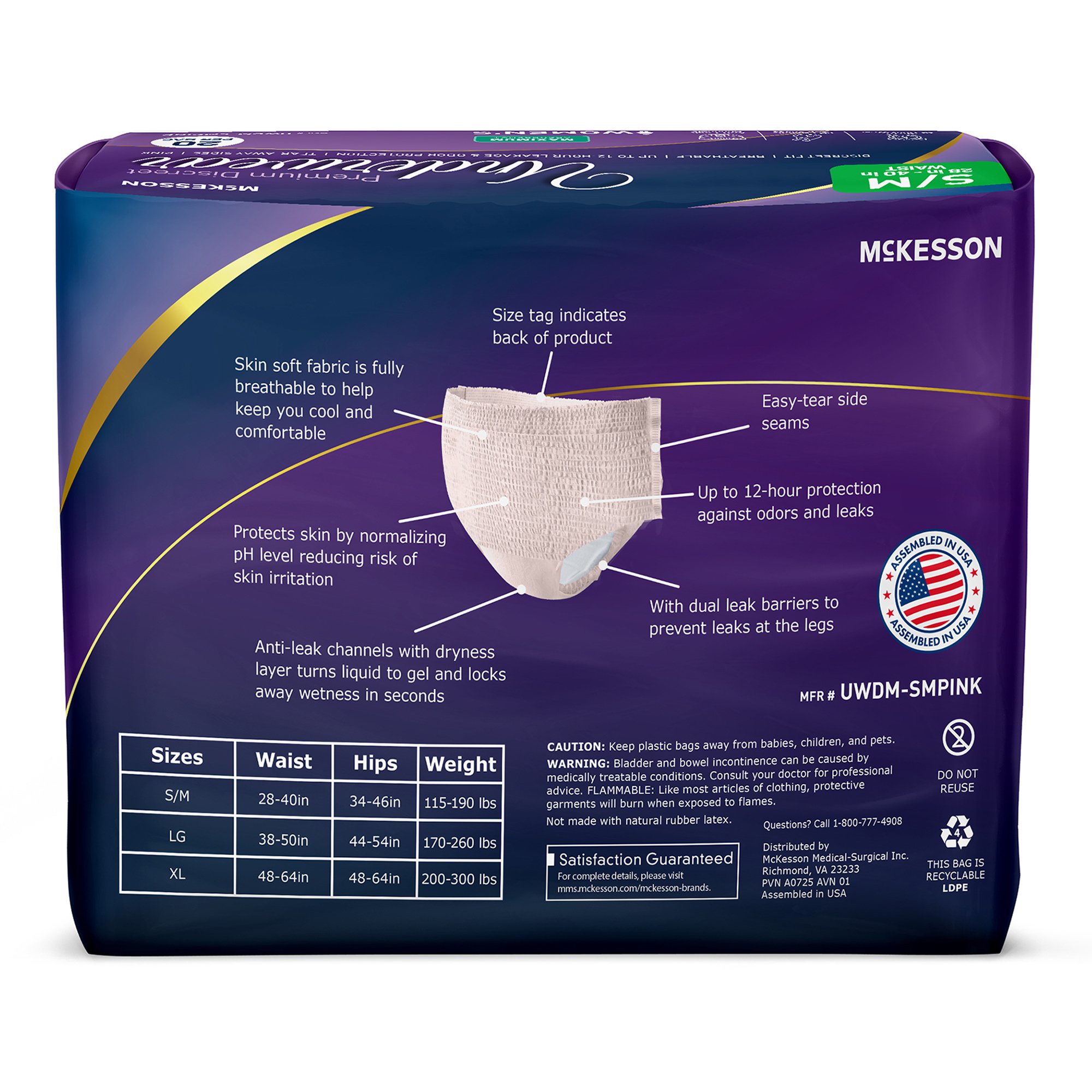McKesson Premium Discreet Underwear for Women, Maximum Absorbency, Small/Medium - Image 10