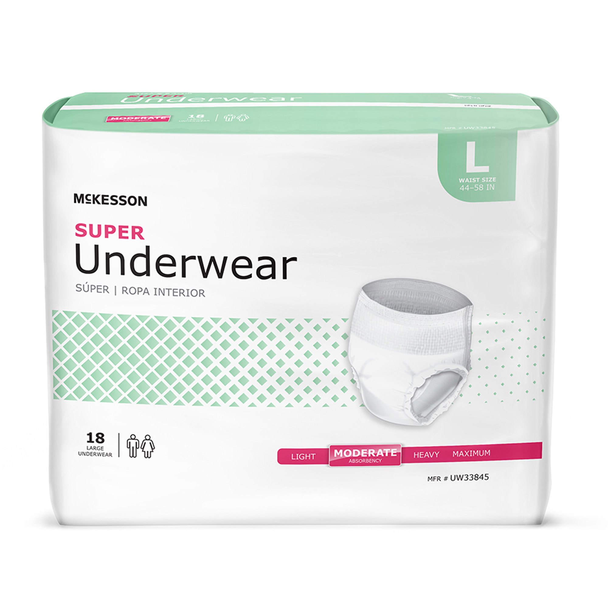 McKesson Super Moderate Absorbency Incontinence Underwear, Large