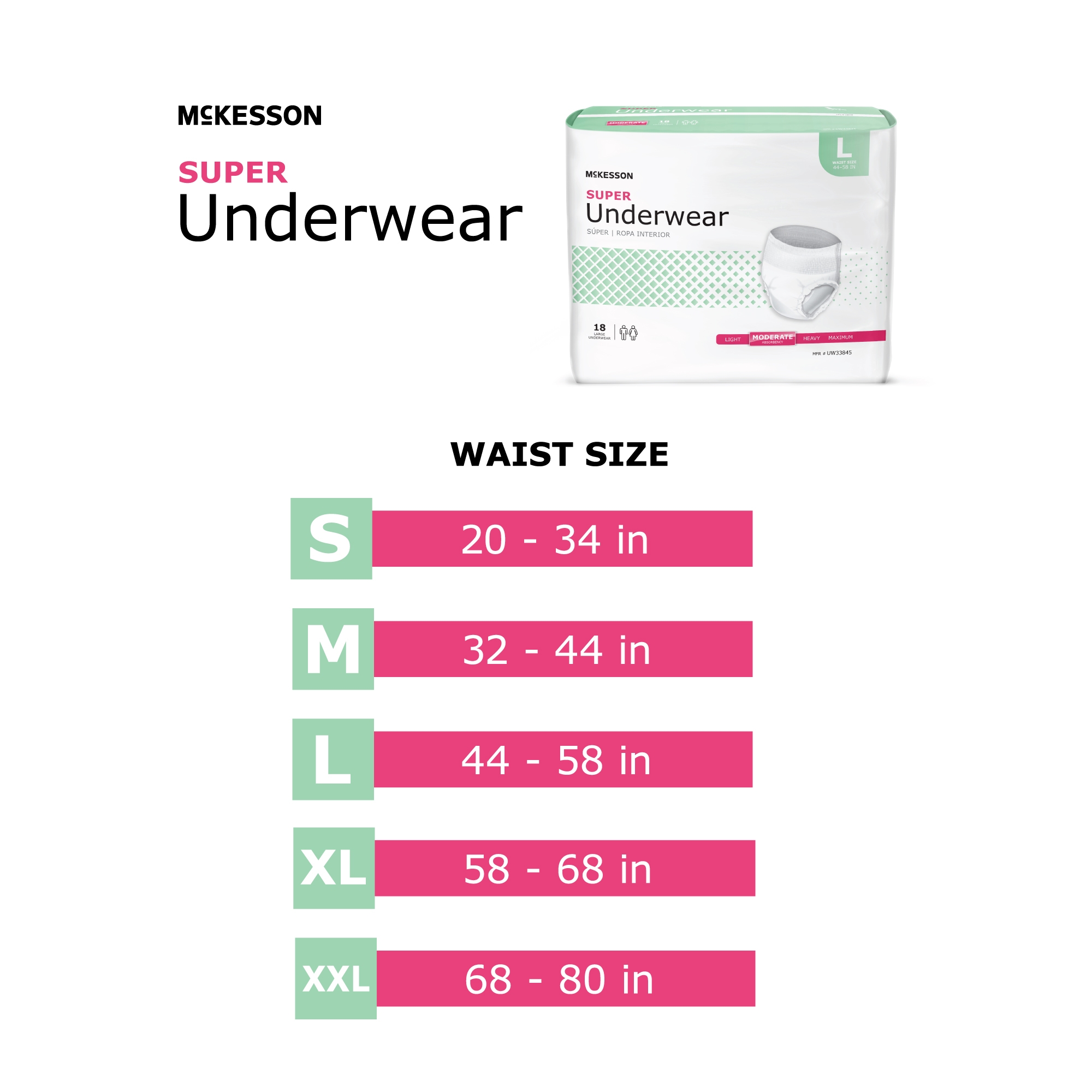 McKesson Super Moderate Absorbency Incontinence Underwear, Medium - Image 3