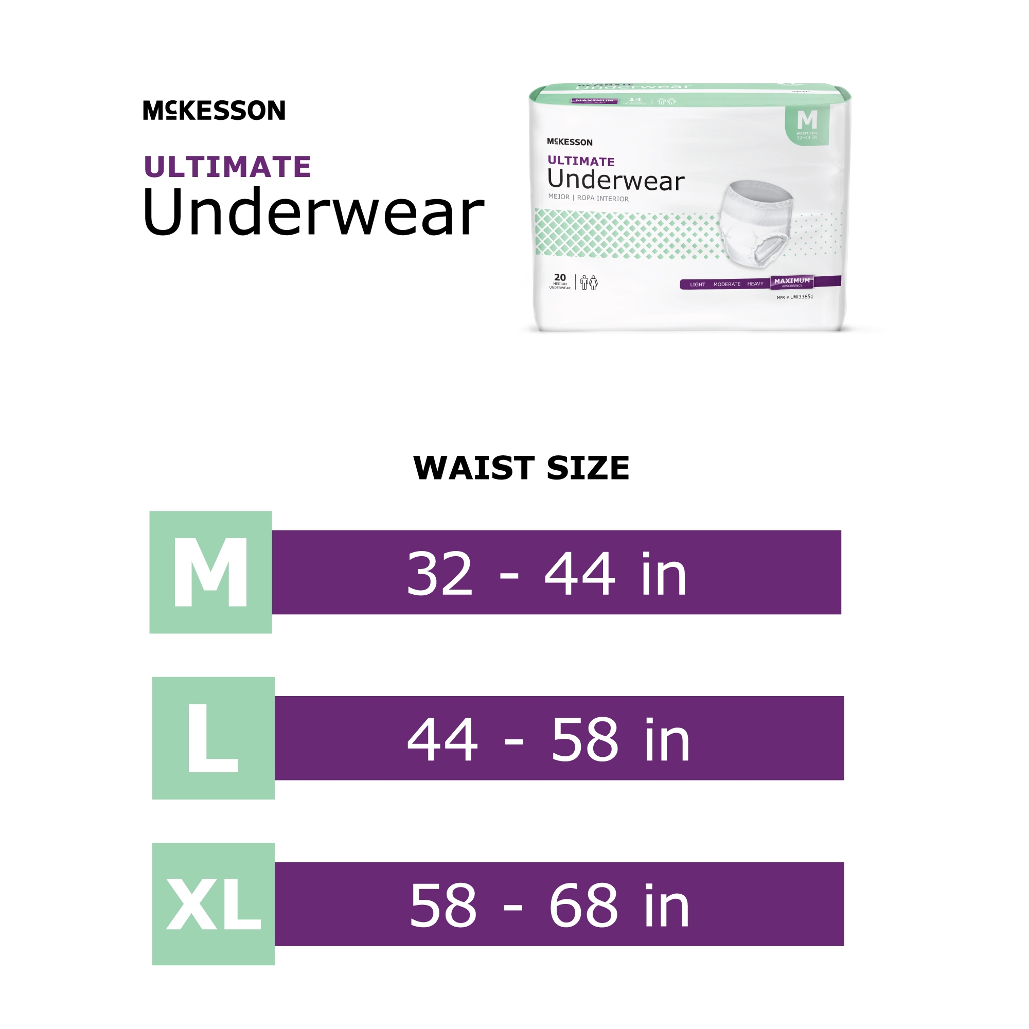 McKesson Ultimate Heavy Absorbency Incontinence Underwear, Large - Image 3