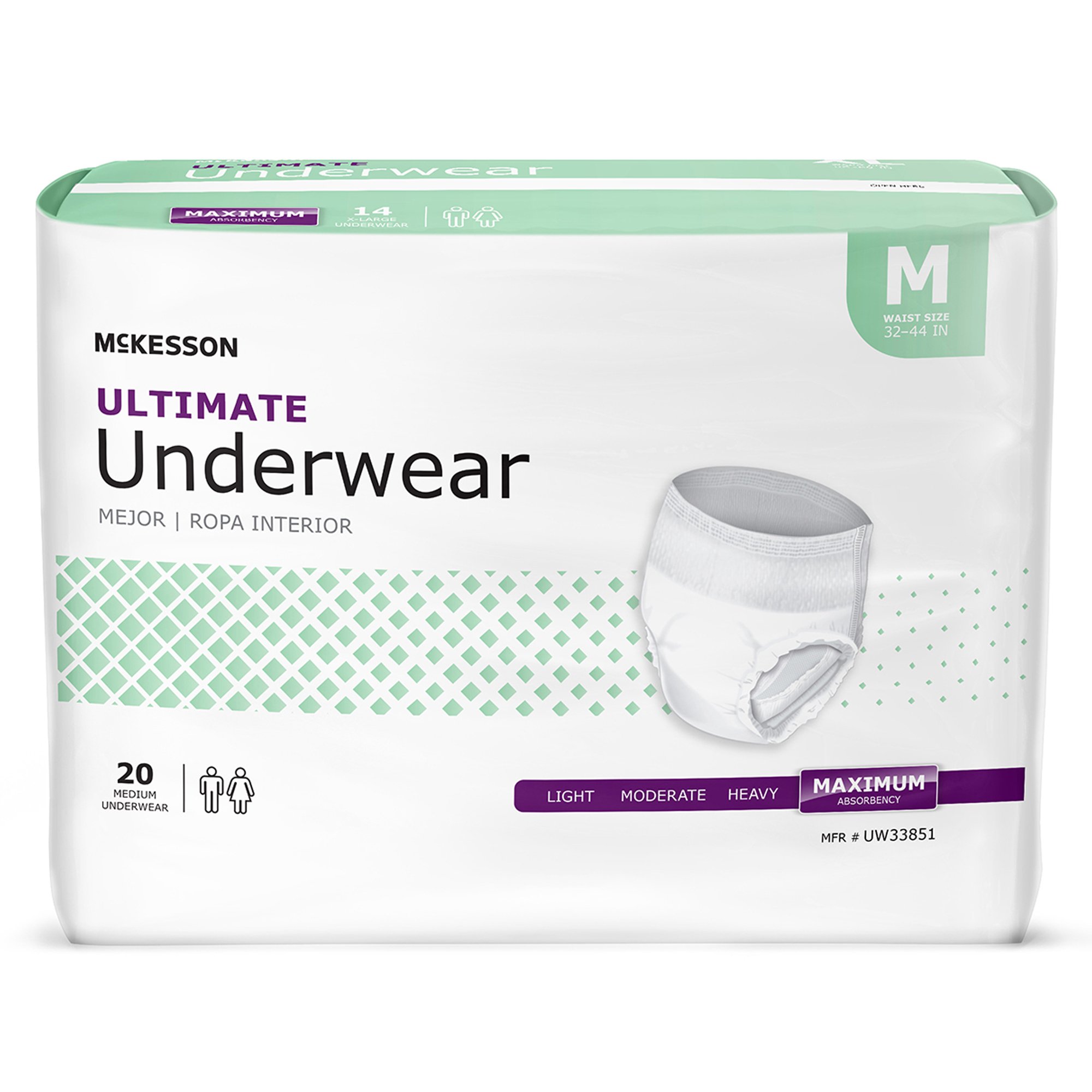 McKesson Ultimate Heavy Absorbency Incontinence Underwear, Medium
