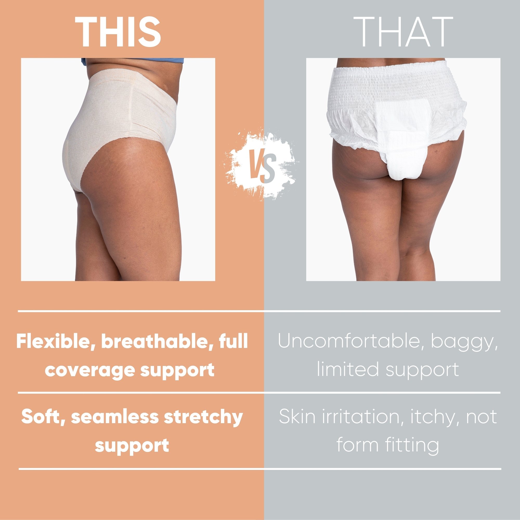 Nexwear Women's Pull-On Absorbent Underwear, Large, Tan - Image 9