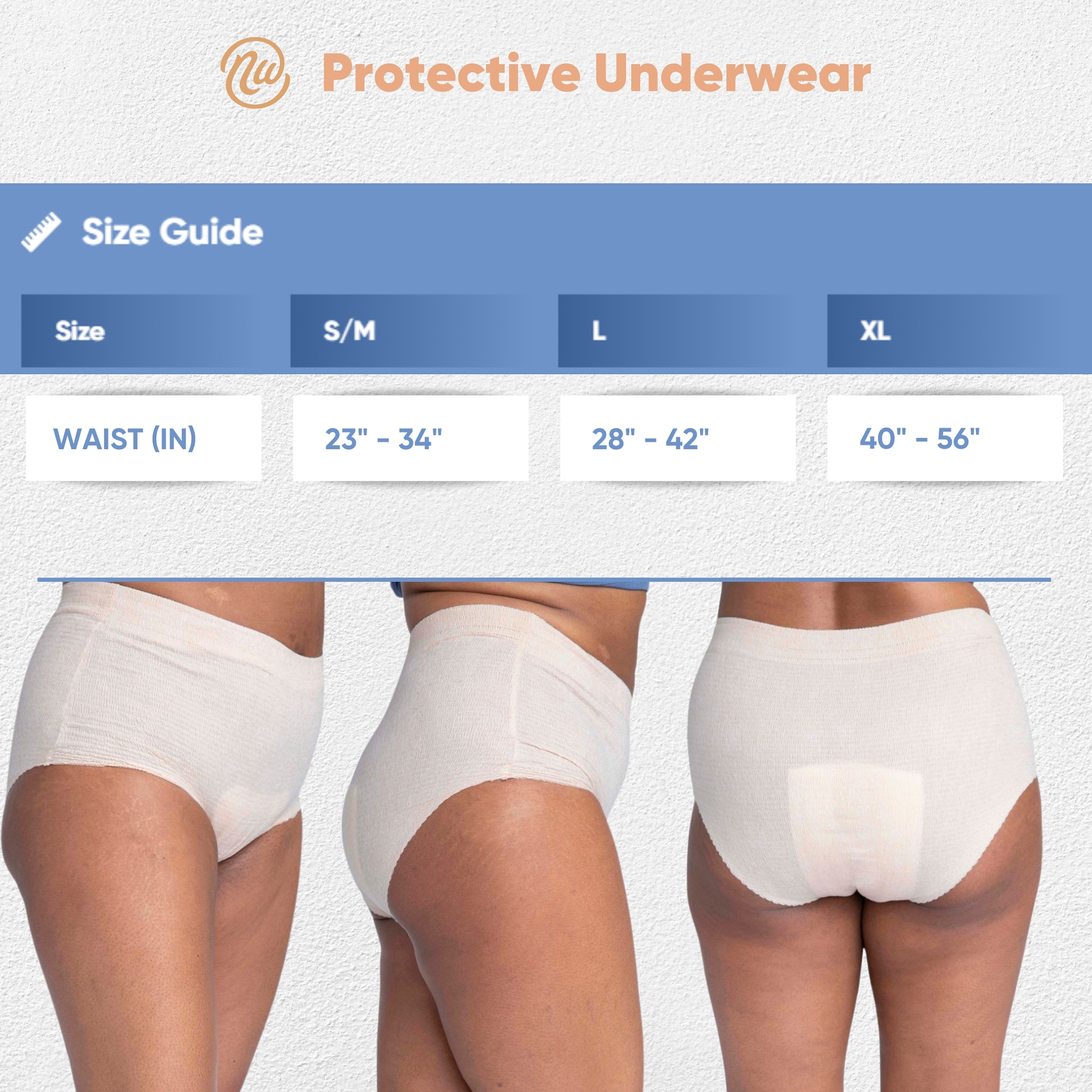 Nexwear Women's Pull-On Absorbent Underwear, Small/Medium, Tan - Image 4