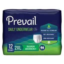 Prevail® Daily Underwear Maximum Absorbent Underwear, 2X-Large
