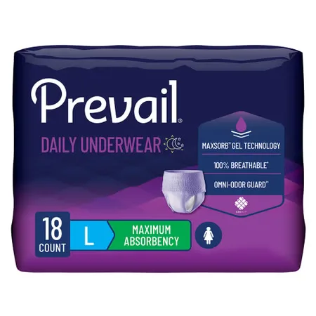 Prevail® for Women Daily Absorbent Underwear, Large, Heavy Absorbency