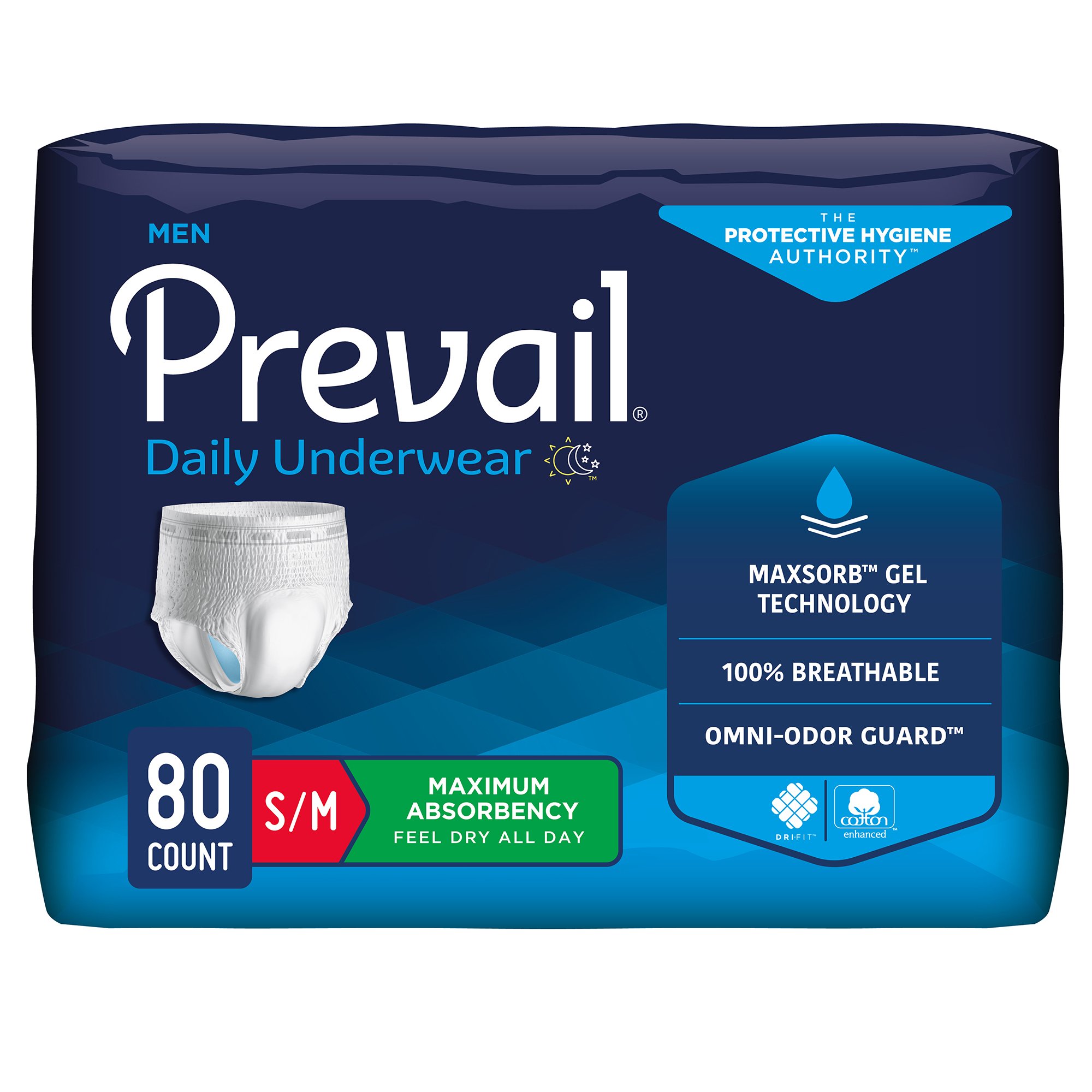 Prevail® Men's Daily Maximum Absorbent Underwear, Small / Medium - Image 2