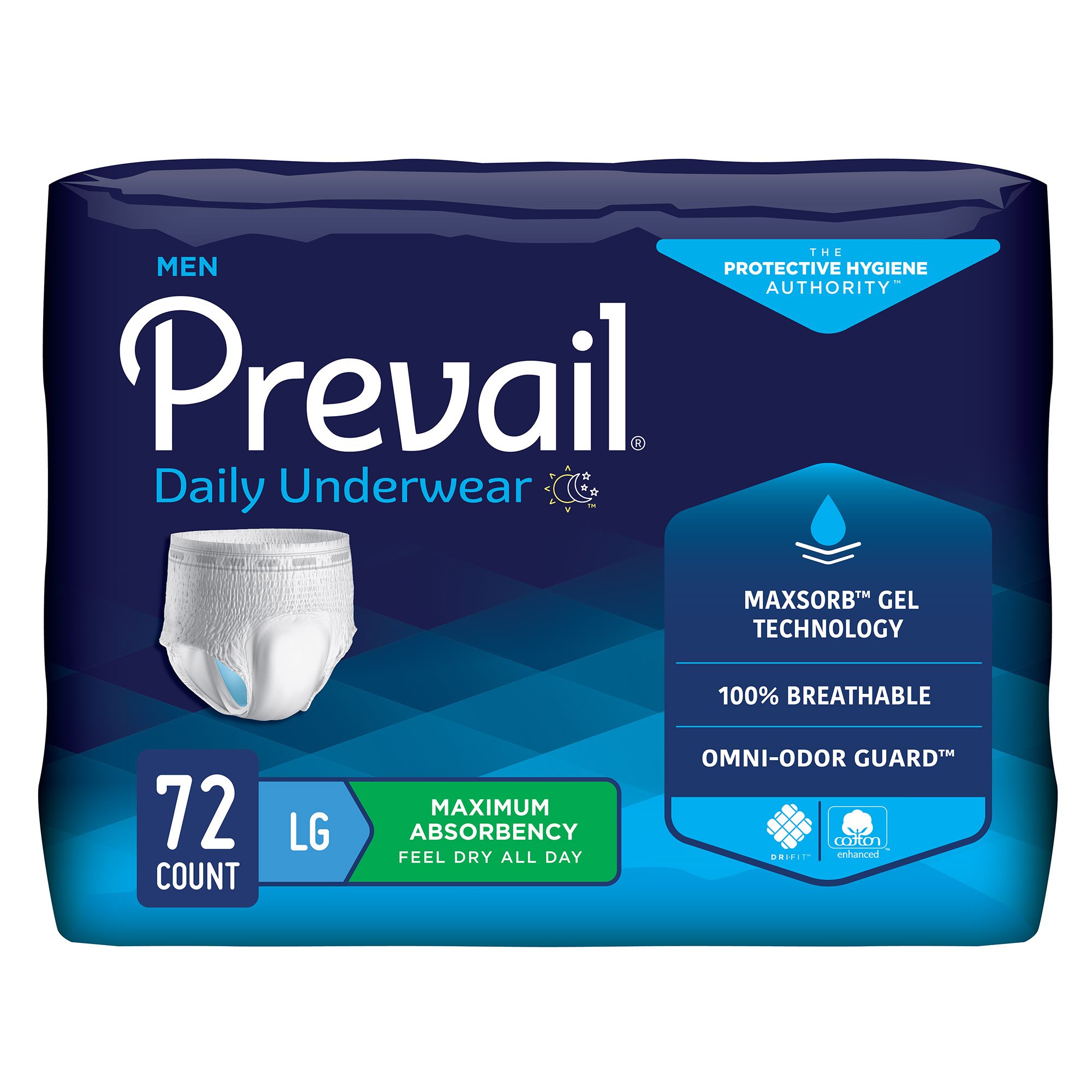 Prevail® Men's Daily Underwear Maximum Absorbent Underwear, Large / Extra Large - Image 2