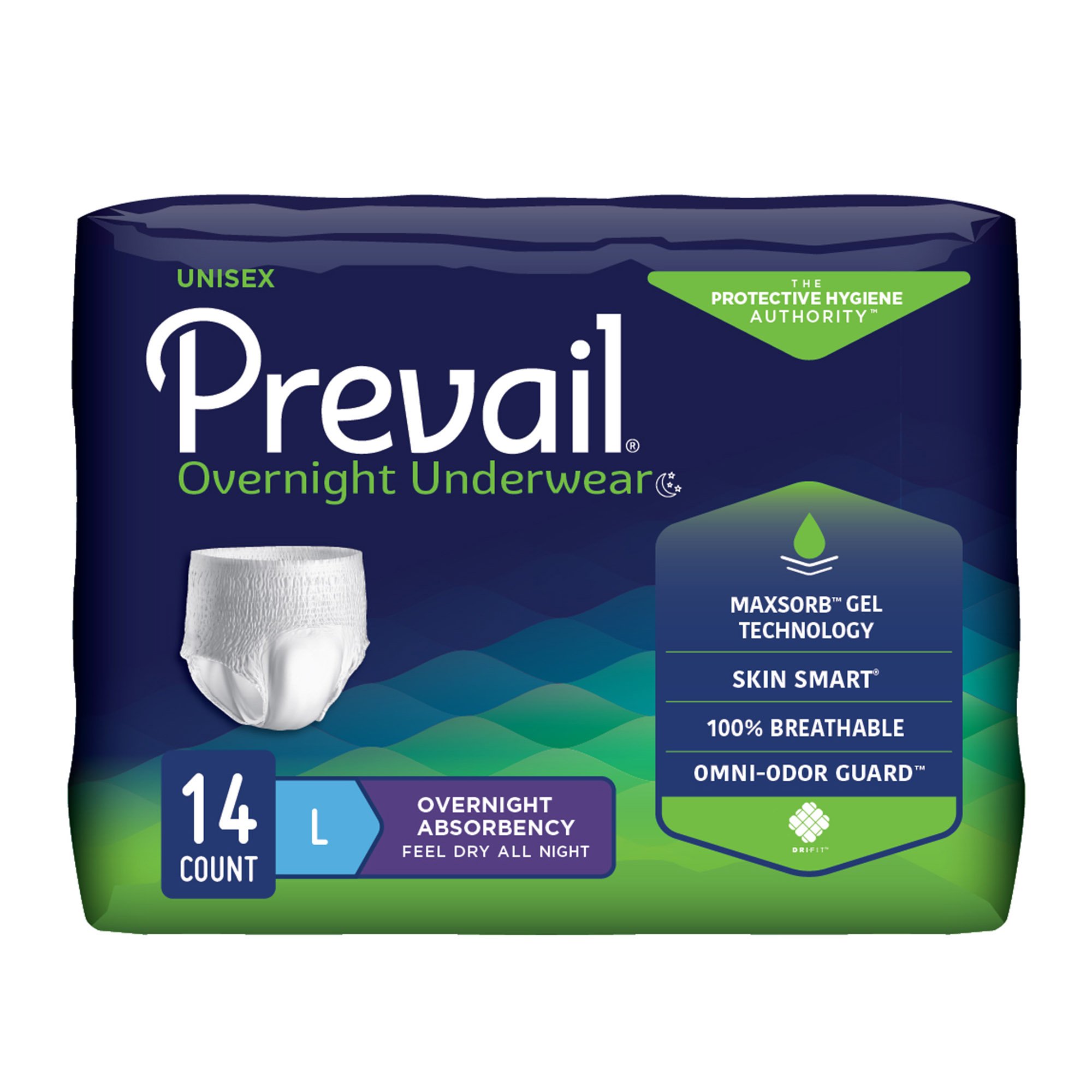 Prevail® Overnight Absorbent Underwear, Large