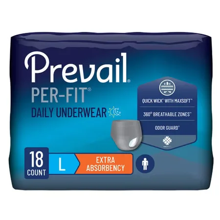 Prevail® Per-Fit® Men Adult Moderate Absorbent Underwear, Large, White