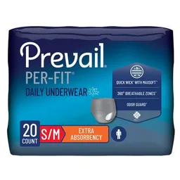 Prevail® Per-Fit® Men Adult Moderate Absorbent Underwear, Medium, White