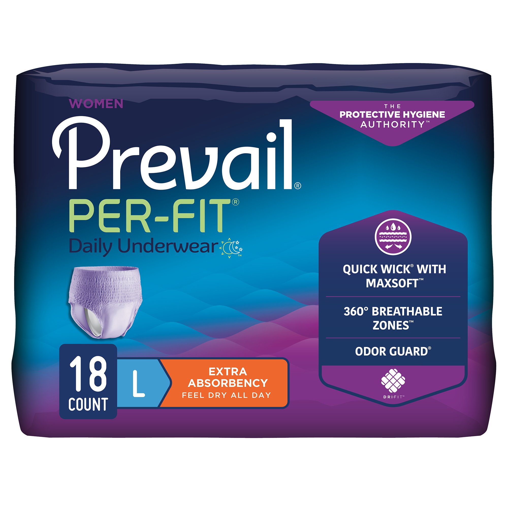 Prevail® Per-Fit® Women Extra Absorbent Underwear, Large