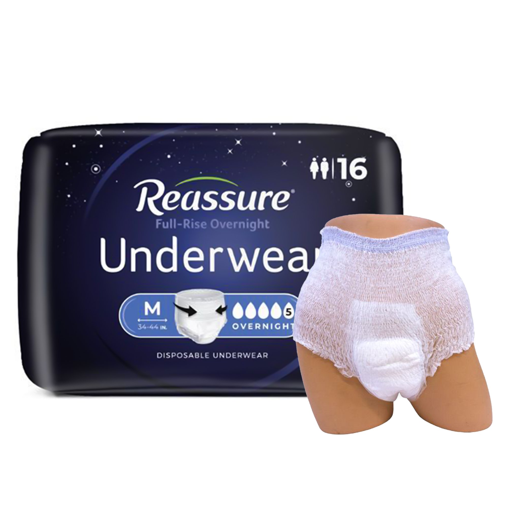 Reassure® Full-Rise Overnight Absorbent Underwear