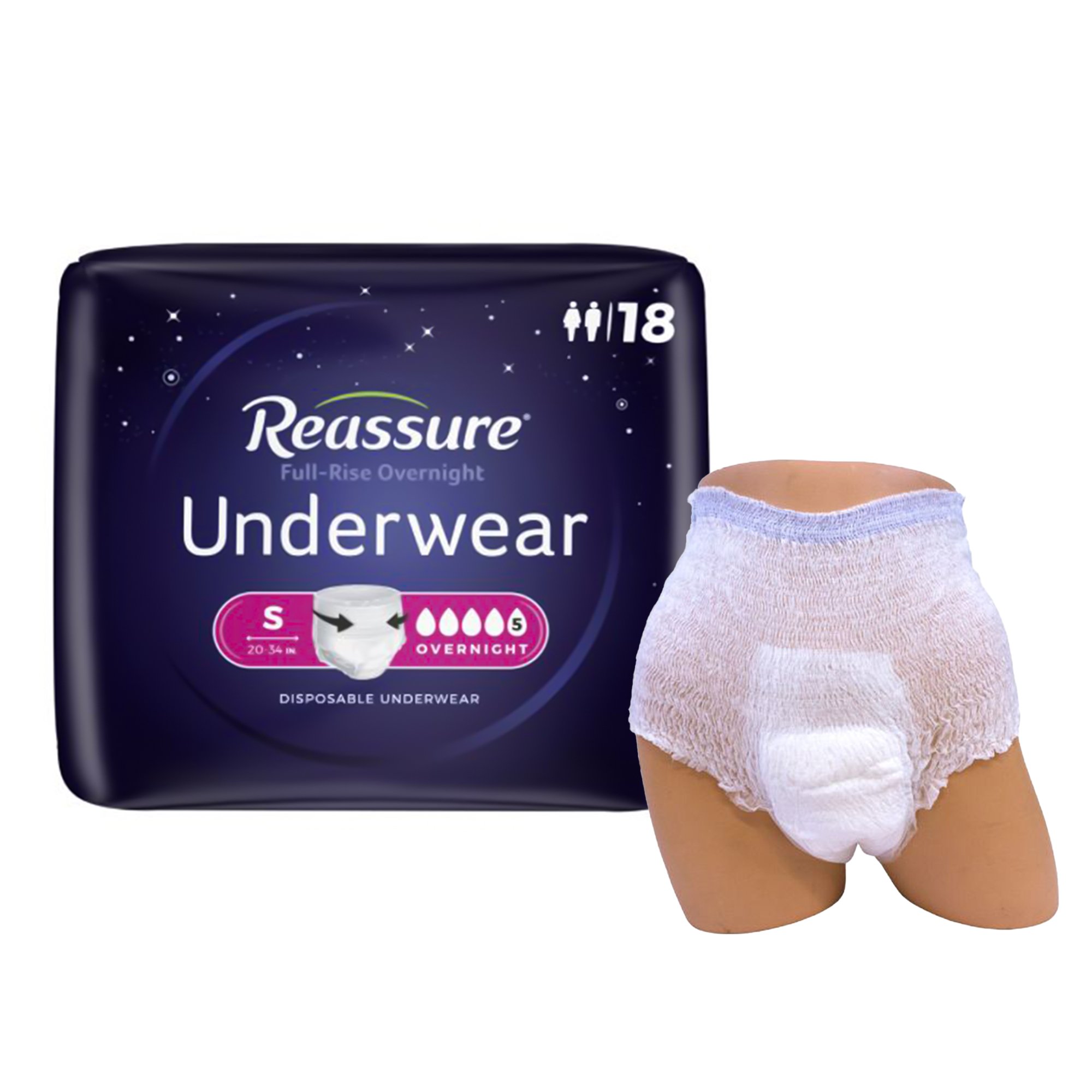 Reassure® Full-Rise Overnight Absorbent Underwear