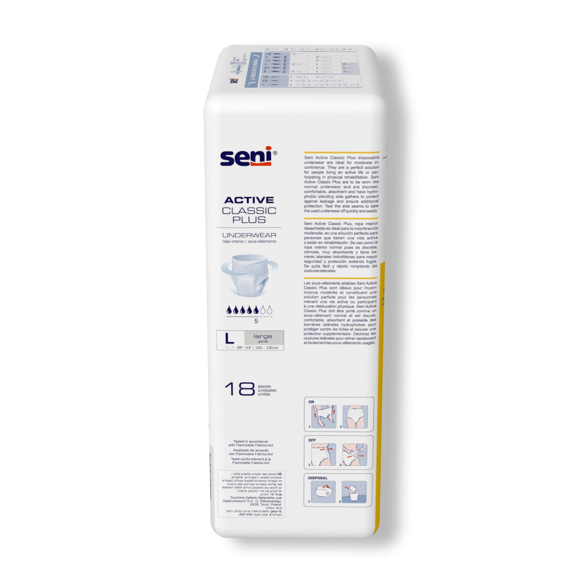 Seni® Active Classic Plus Moderate Absorbent Underwear, Large - Image 5