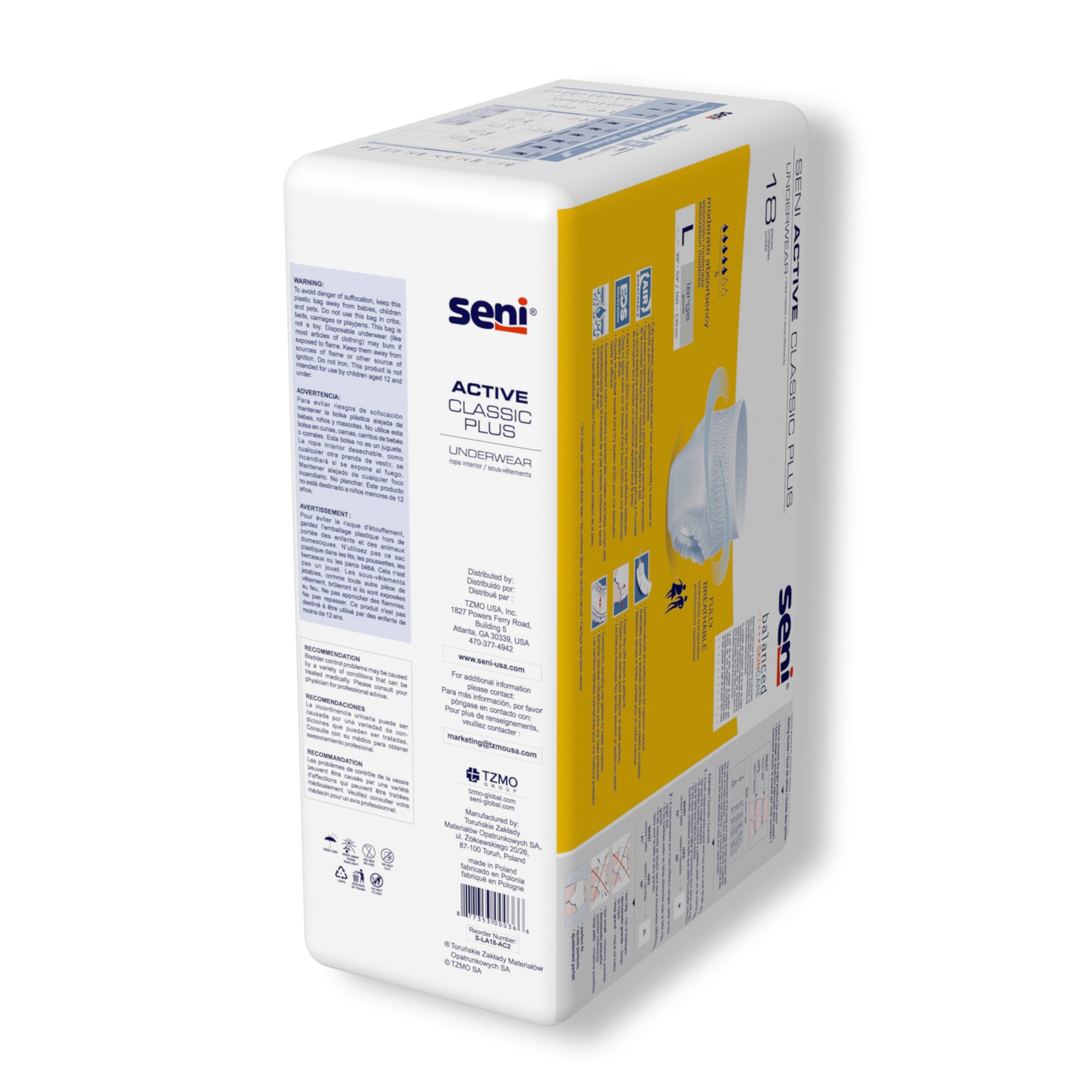 Seni® Active Classic Plus Moderate Absorbent Underwear, Large - Image 6