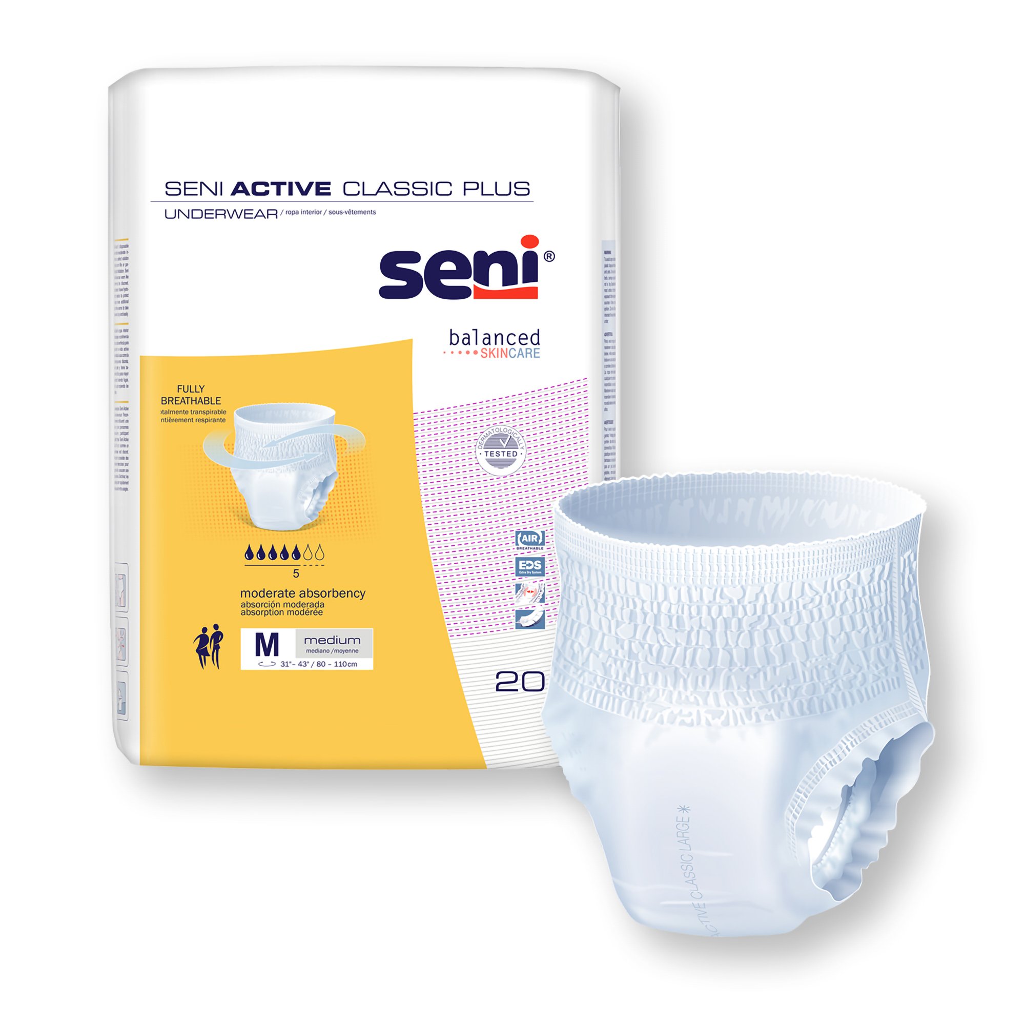 Seni® Active Classic Plus Moderate Absorbent Underwear, Medium - Image 4