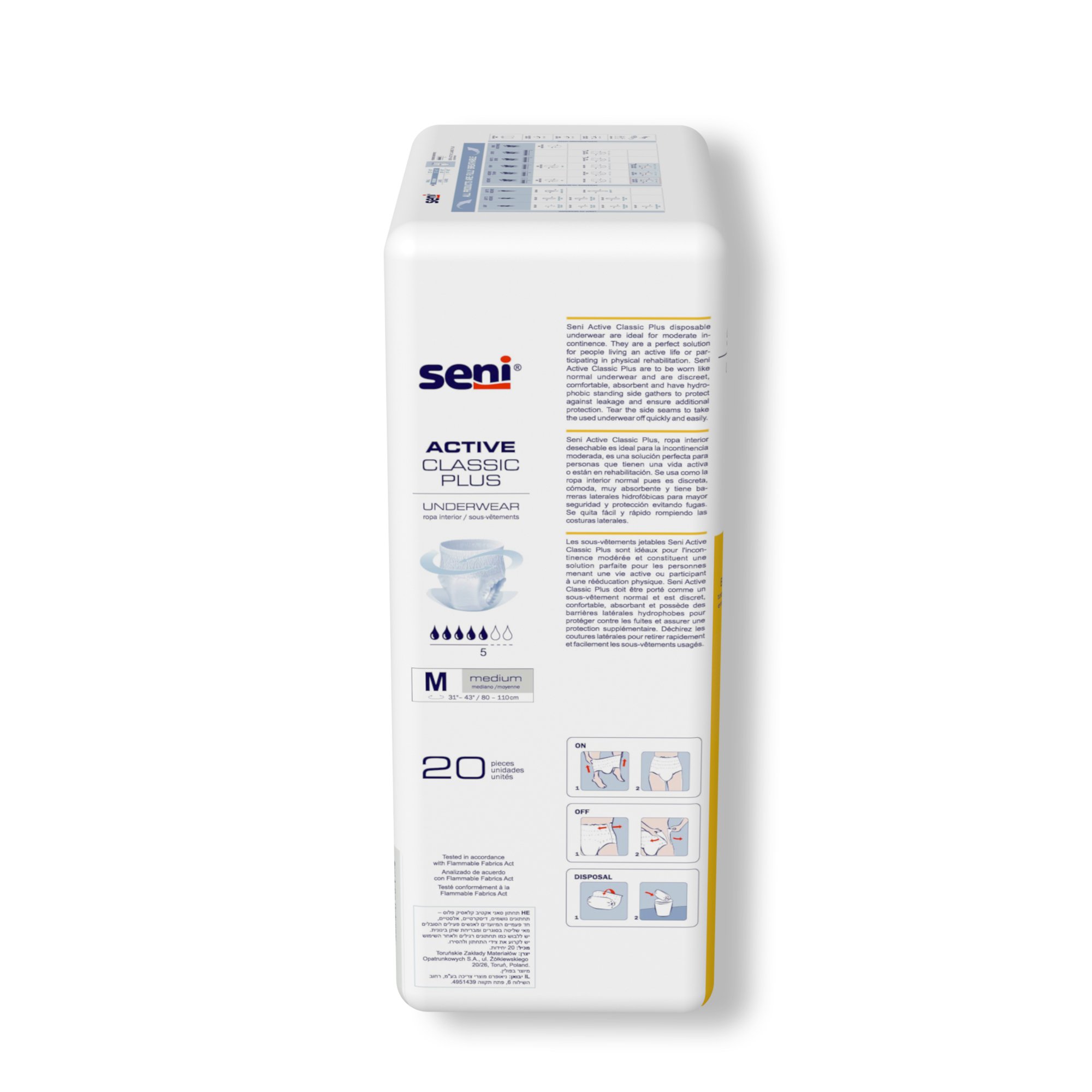 Seni® Active Classic Plus Moderate Absorbent Underwear, Medium - Image 5