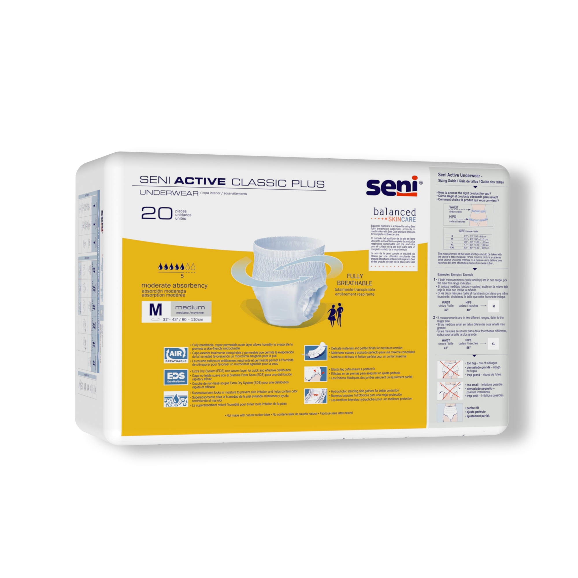 Seni® Active Classic Plus Moderate Absorbent Underwear, Medium - Image 7