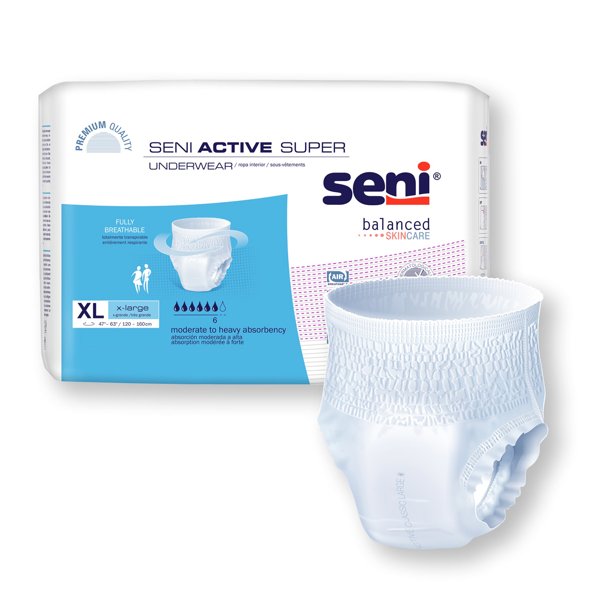 Seni® Active Super Moderate to Heavy Absorbent Underwear, Extra Large - Image 4