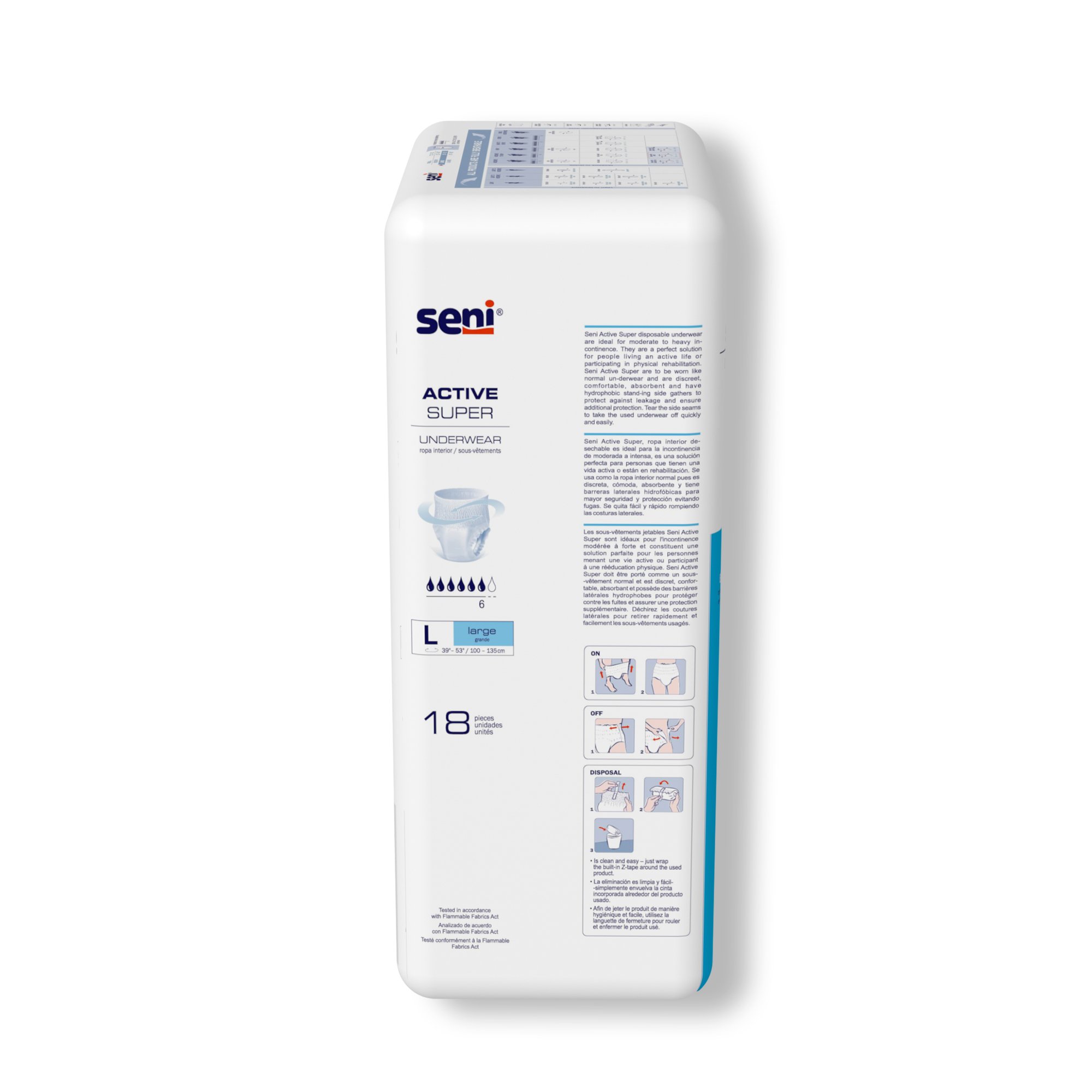 Seni® Active Super Moderate to Heavy Absorbent Underwear, Large - Image 5