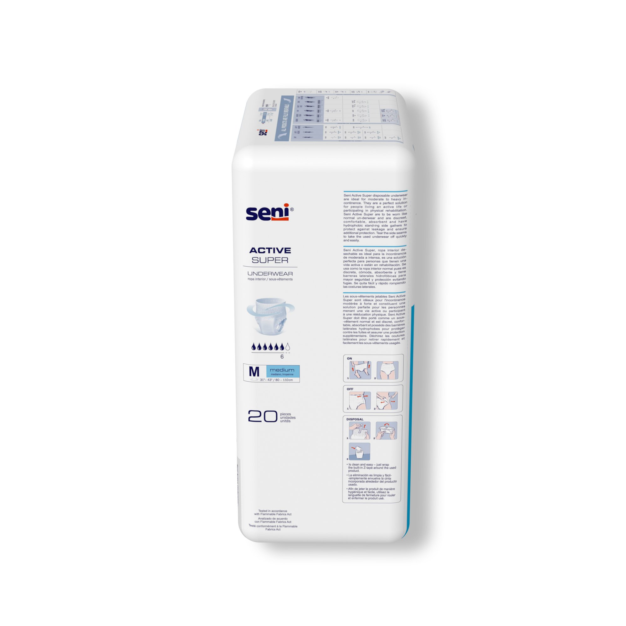Seni® Active Super Moderate to Heavy Absorbent Underwear, Medium - Image 5