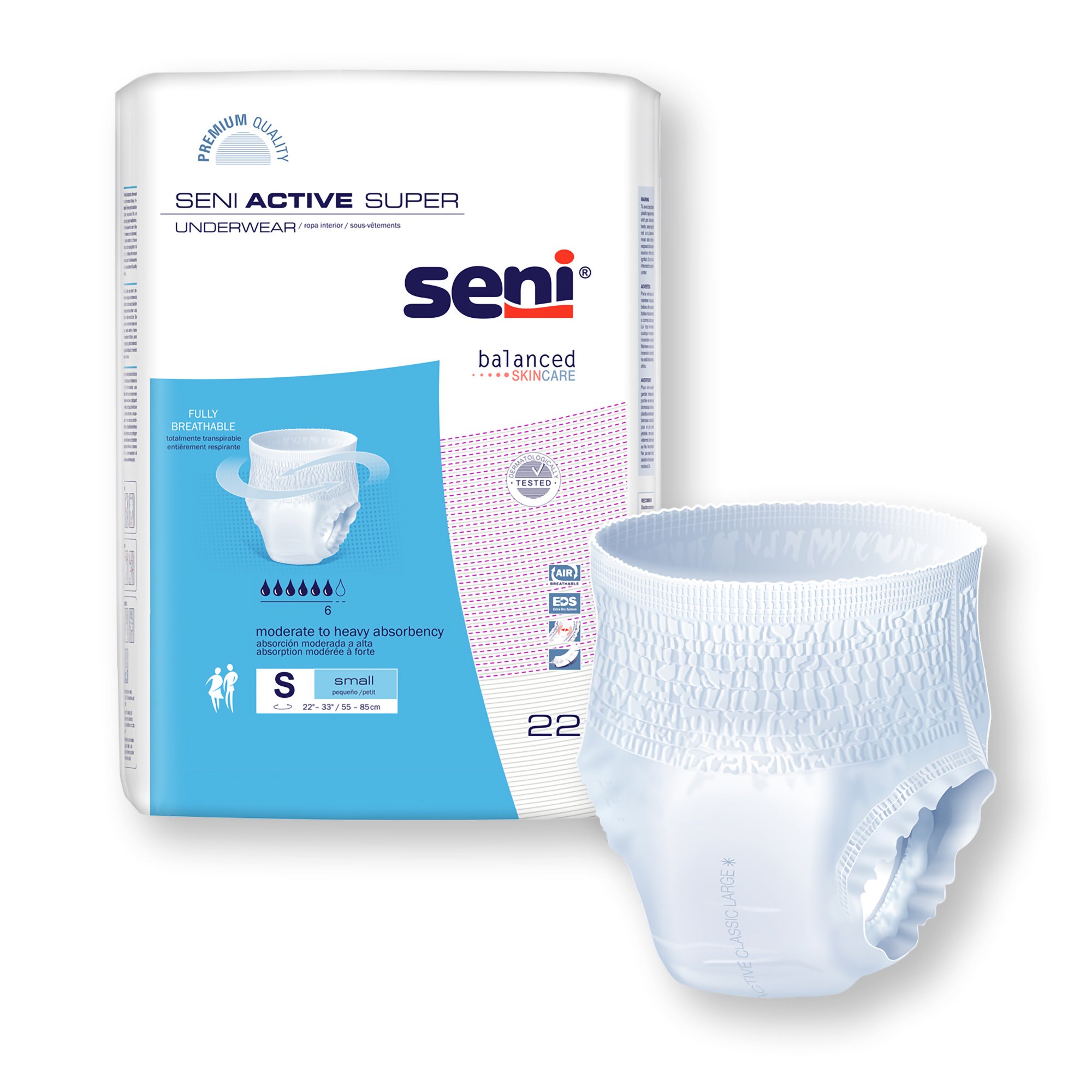 Seni® Active Super Moderate to Heavy Absorbent Underwear, Small - Image 6