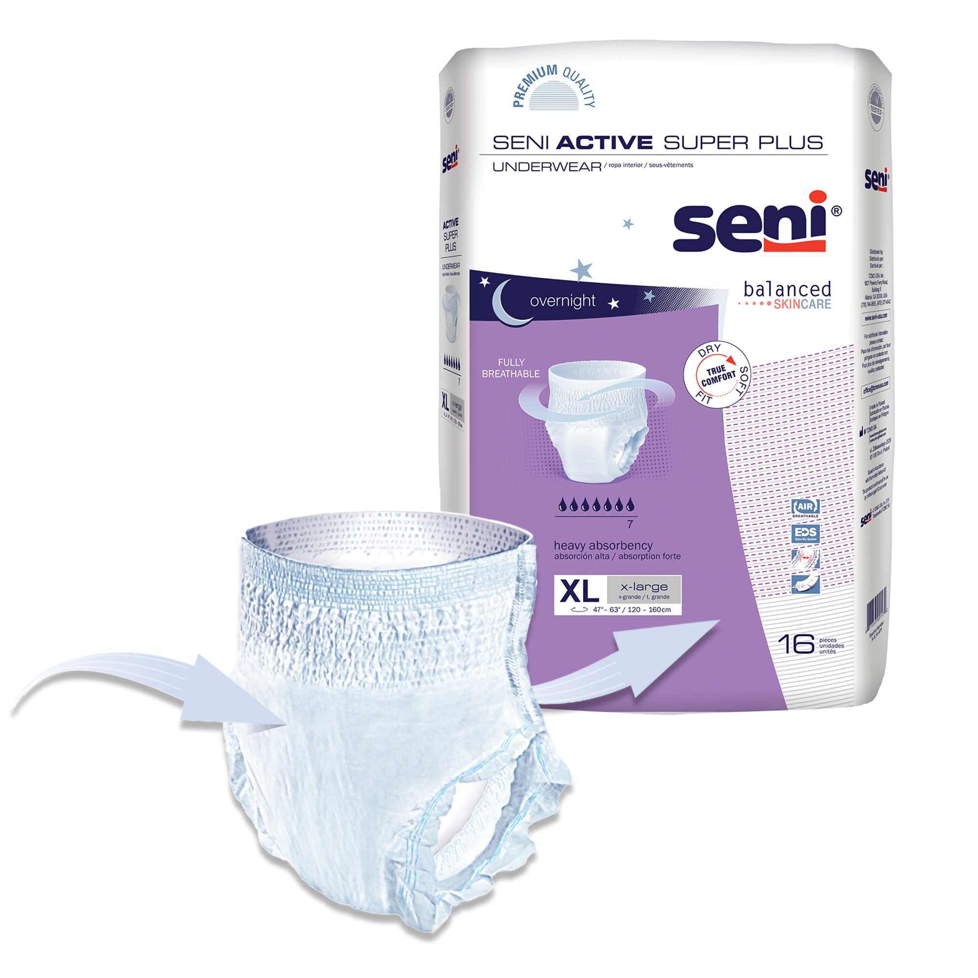 Seni® Active Super Plus Overnight Heavy Absorbent Underwear, Extra Large - Image 9