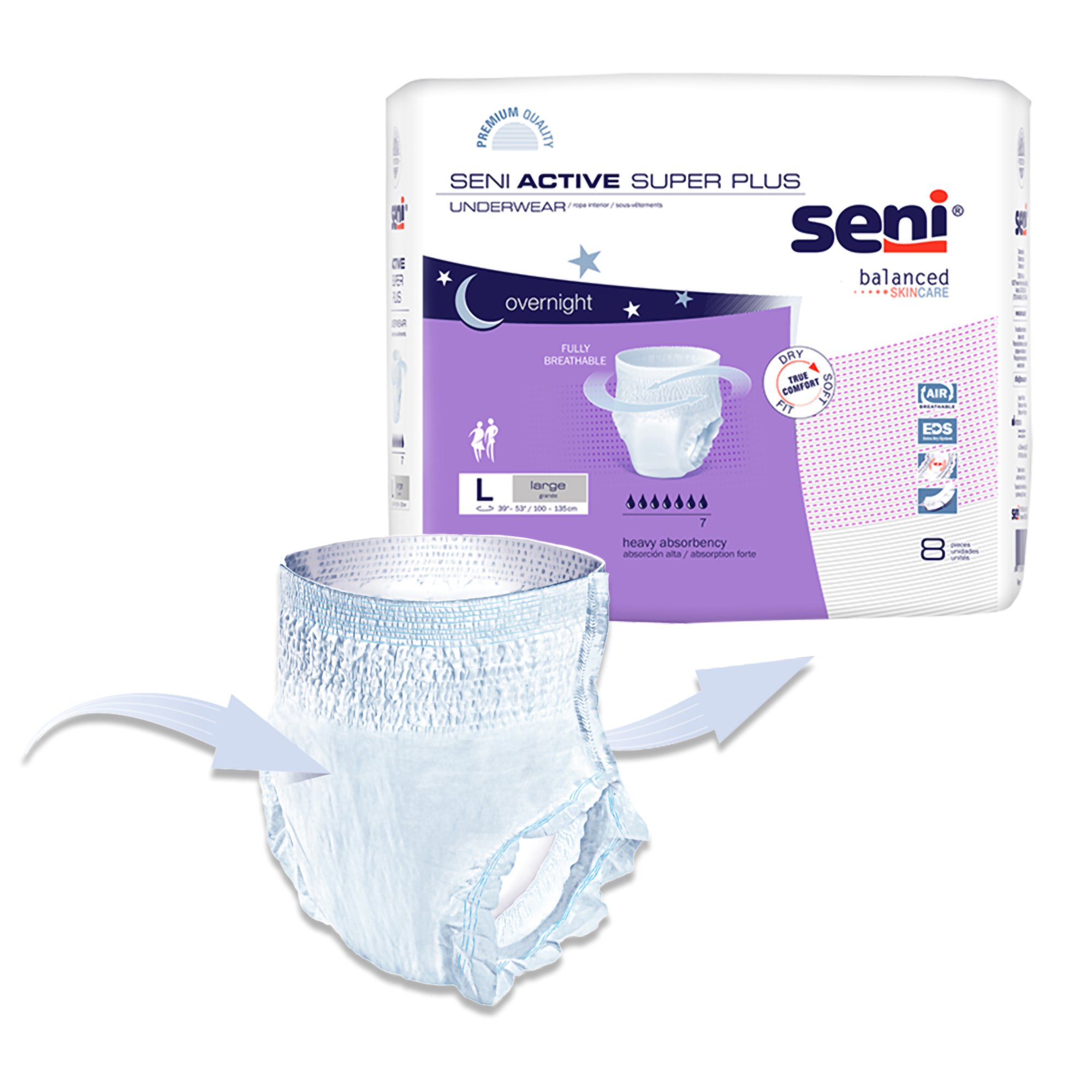 Seni® Active Super Plus Overnight Heavy Absorbent Underwear, Large - Image 9