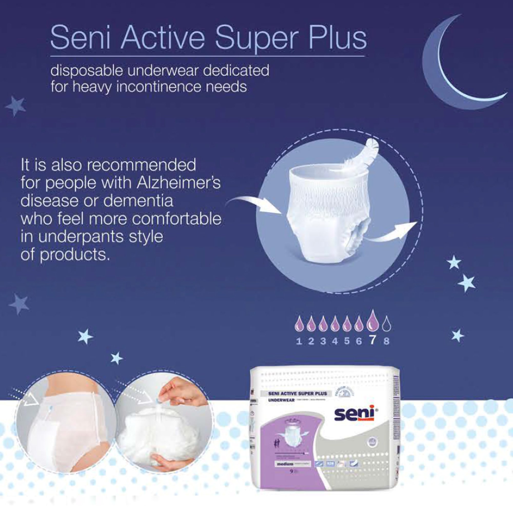 Seni® Active Super Plus Overnight Heavy Absorbent Underwear, Medium - Image 4