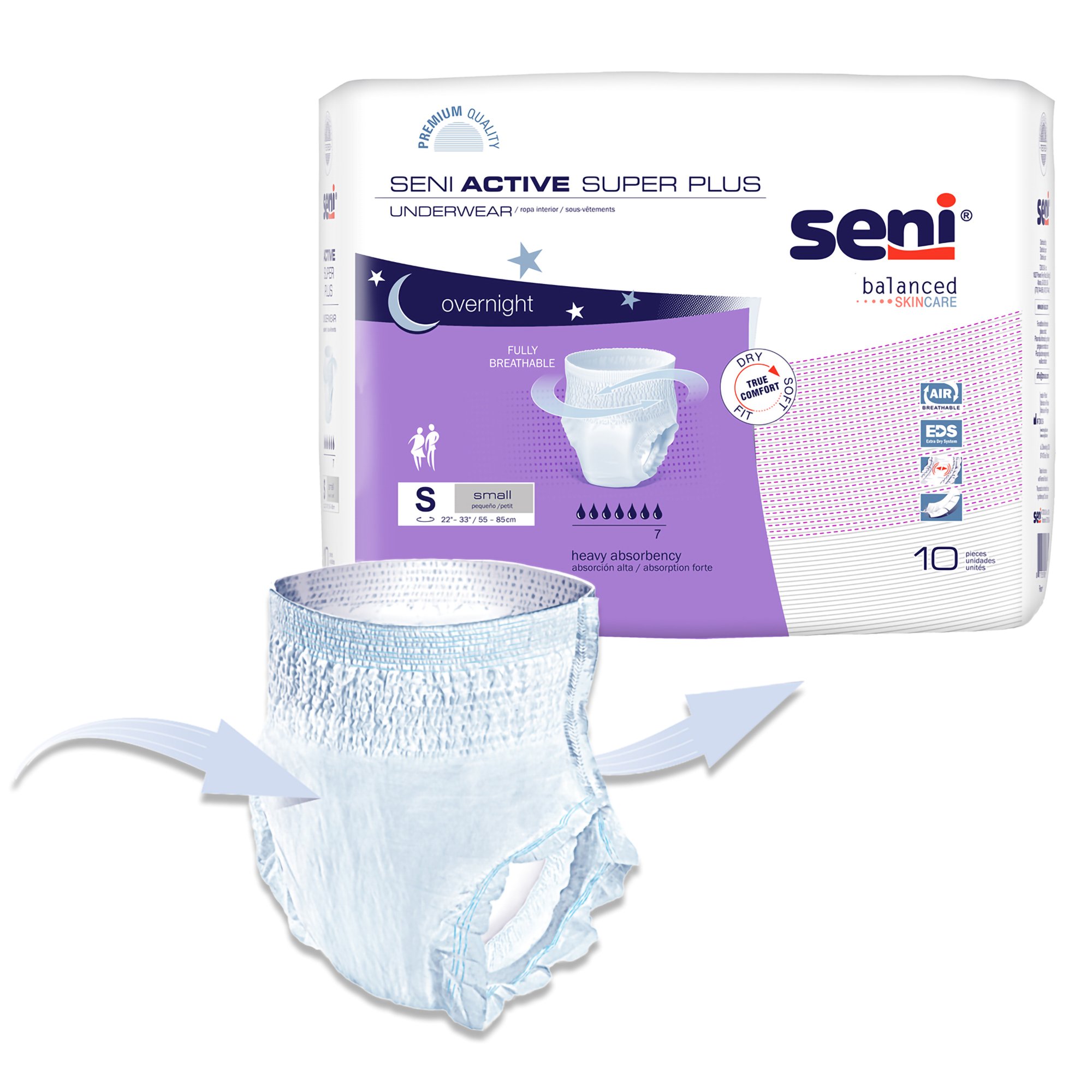 Seni® Active Super Plus Overnight Heavy Absorbent Underwear, Small - Image 9