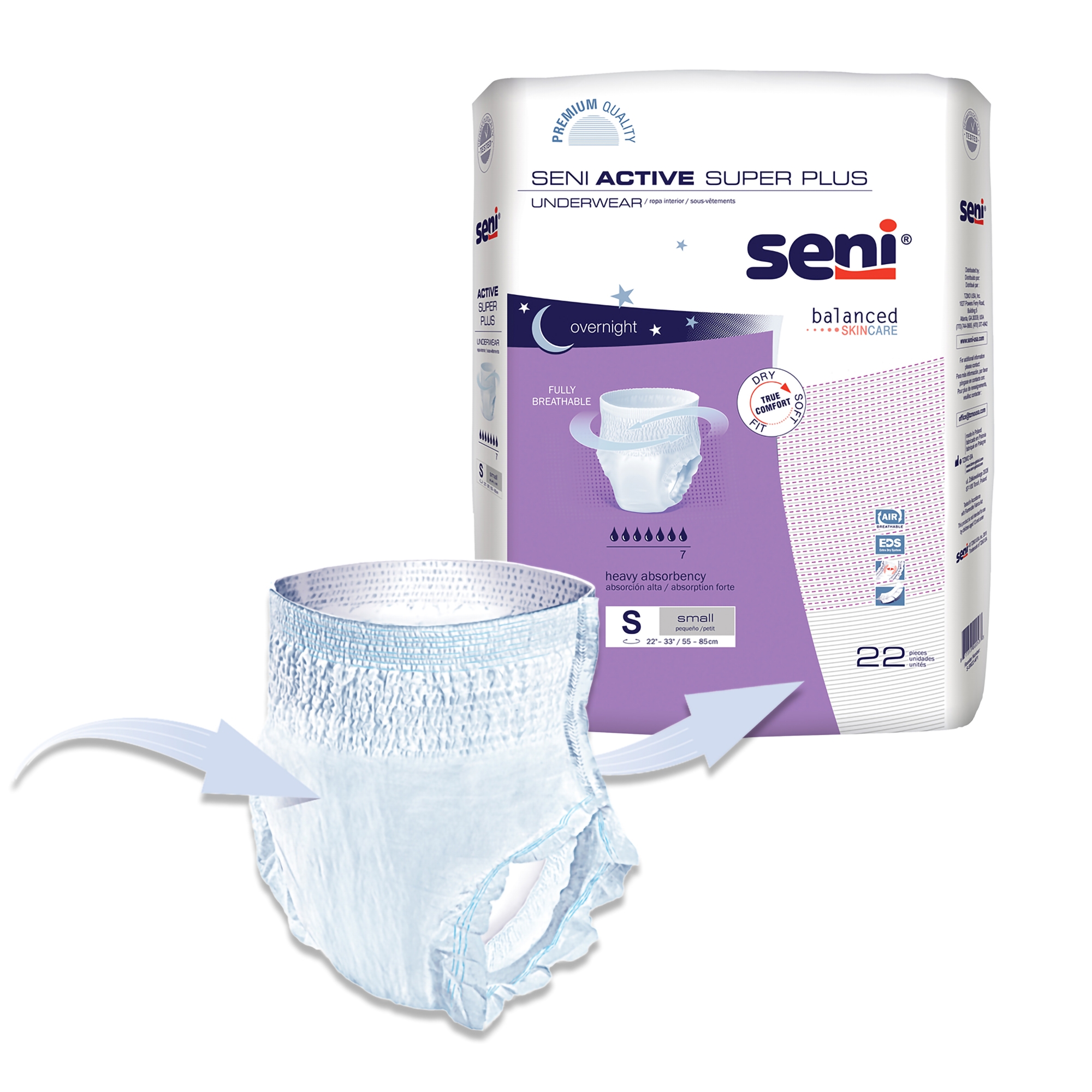 Seni® Active Super Plus Overnight Heavy Absorbent Underwear, Small - Image 9