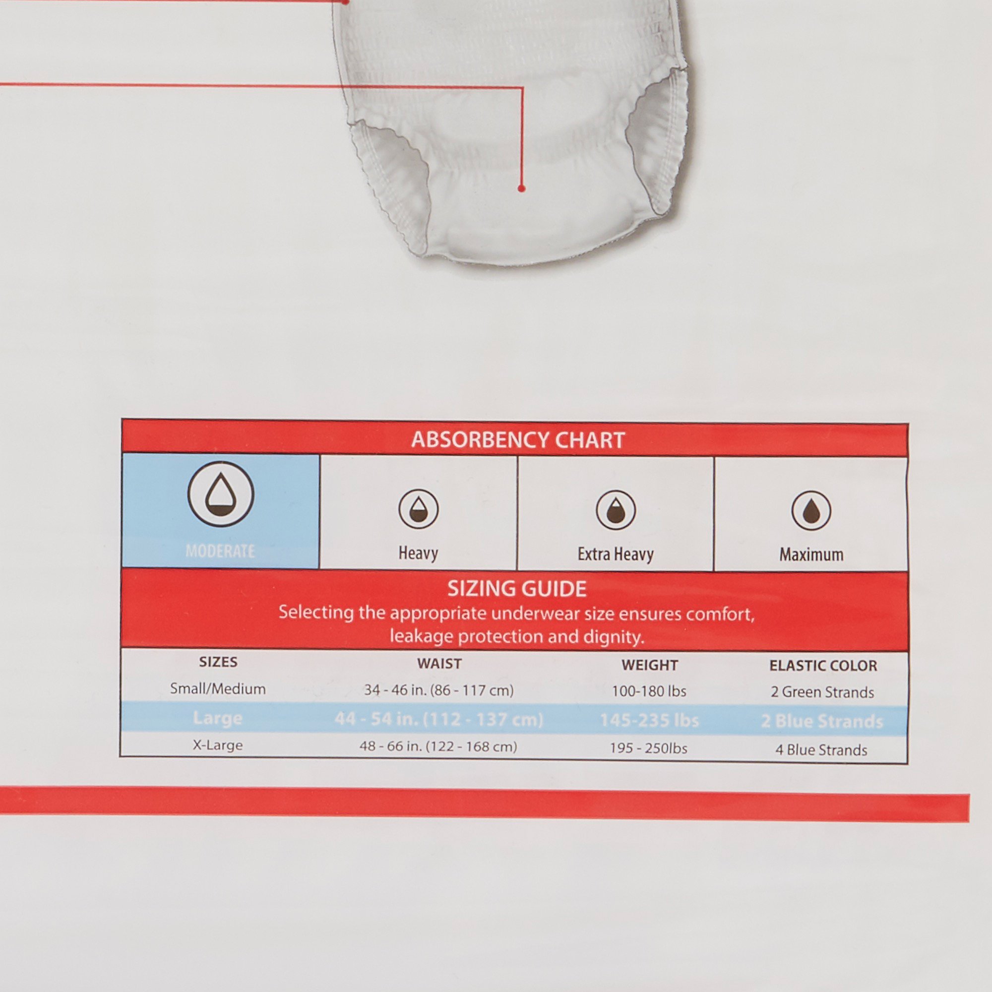 Sure Care™ Extra Moderate Absorbency Incontinence Underwear, Large - Image 7
