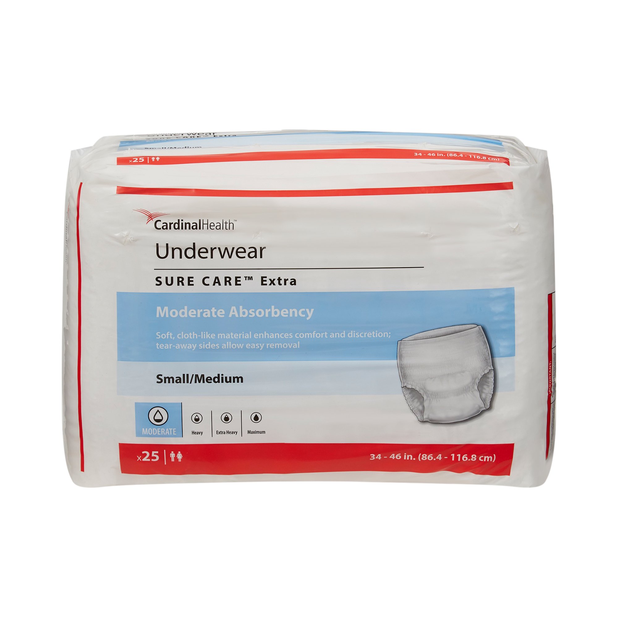 Sure Care™ Extra Moderate Absorbency Incontinence Underwear, Small / Medium - Image 3