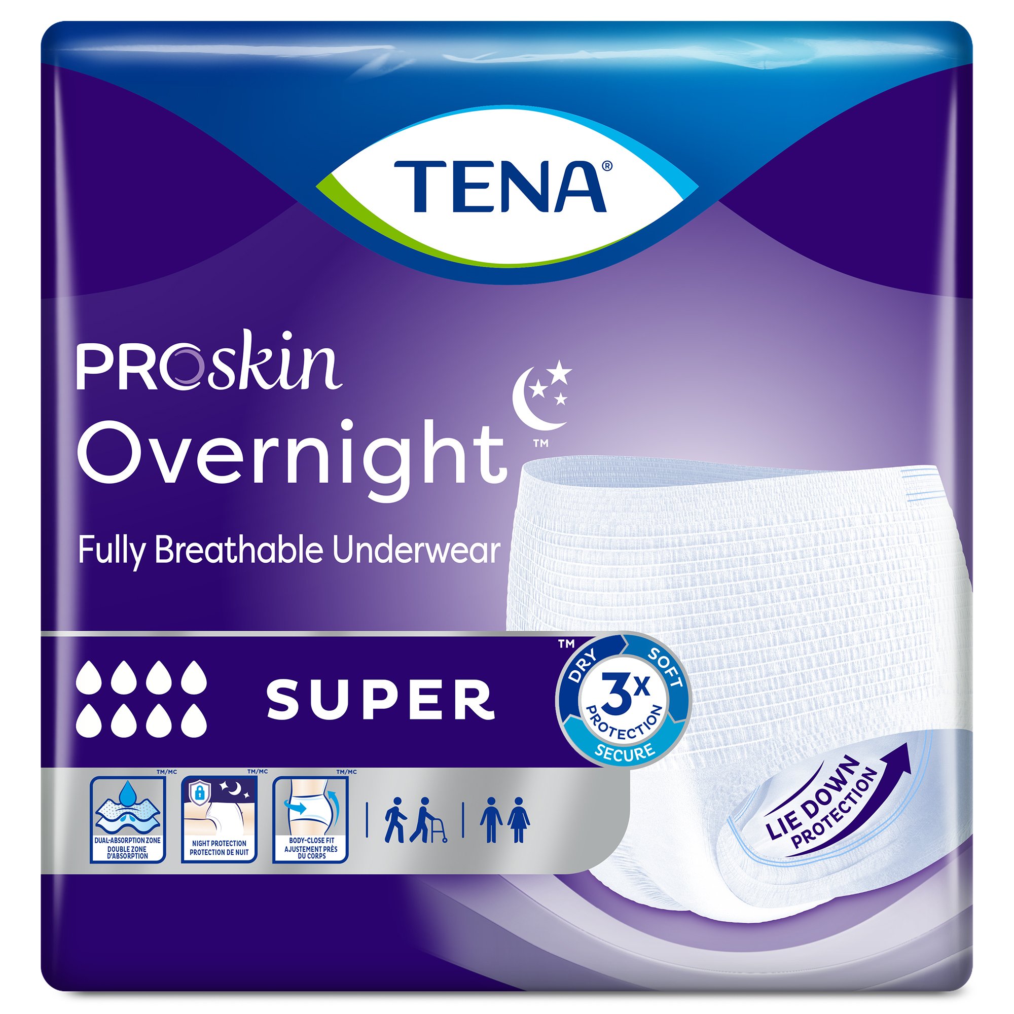 Tena® ProSkin Overnight™ Super Fully Breathable Underwear, Large - Image 3