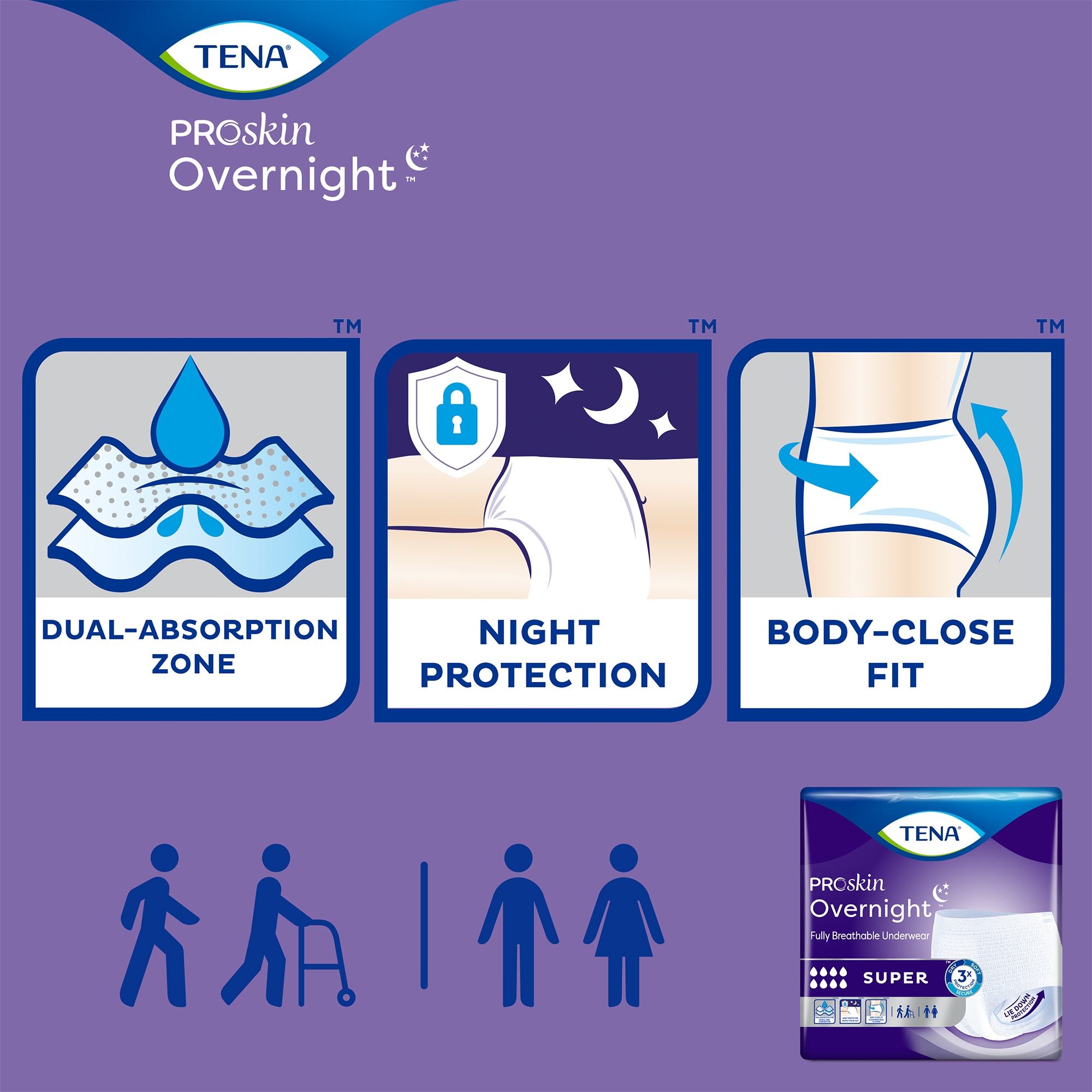 Tena® ProSkin Overnight™ Super Fully Breathable Underwear, Large - Image 8