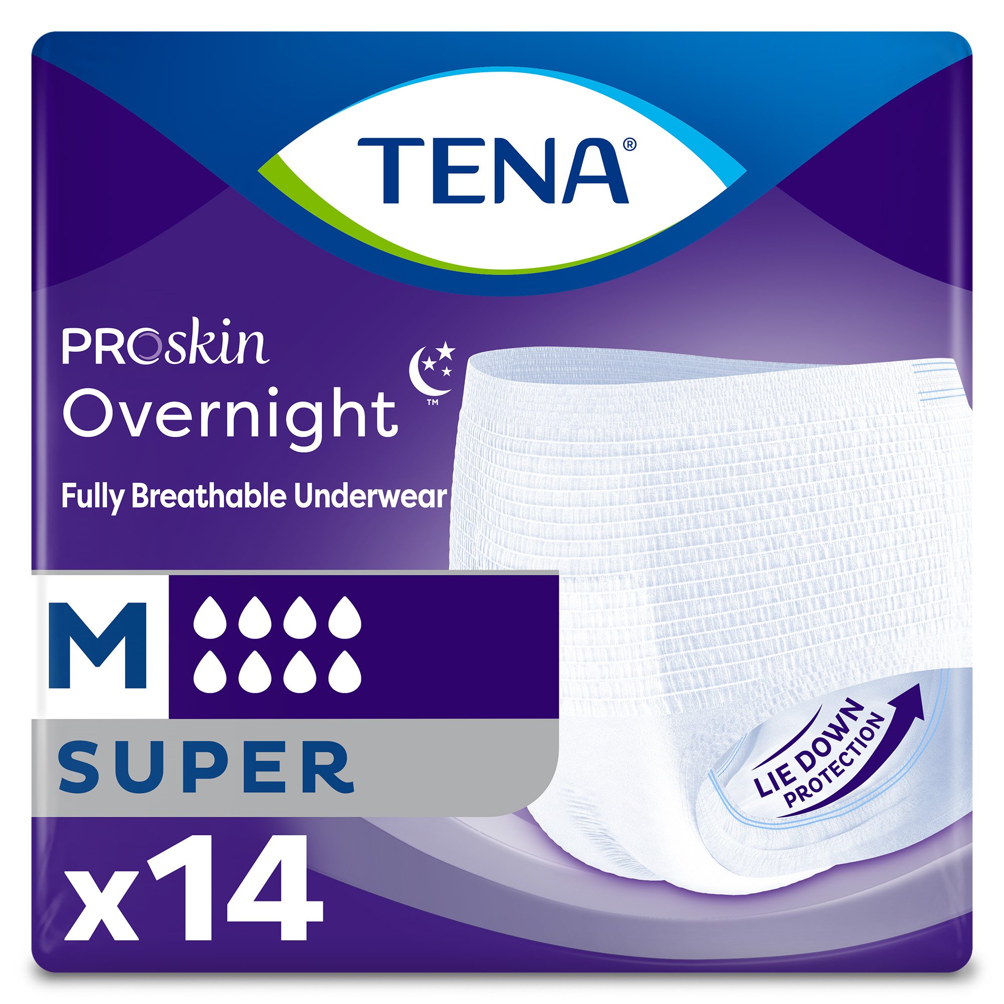 Tena® ProSkin Overnight™ Super Fully Breathable Underwear, Medium