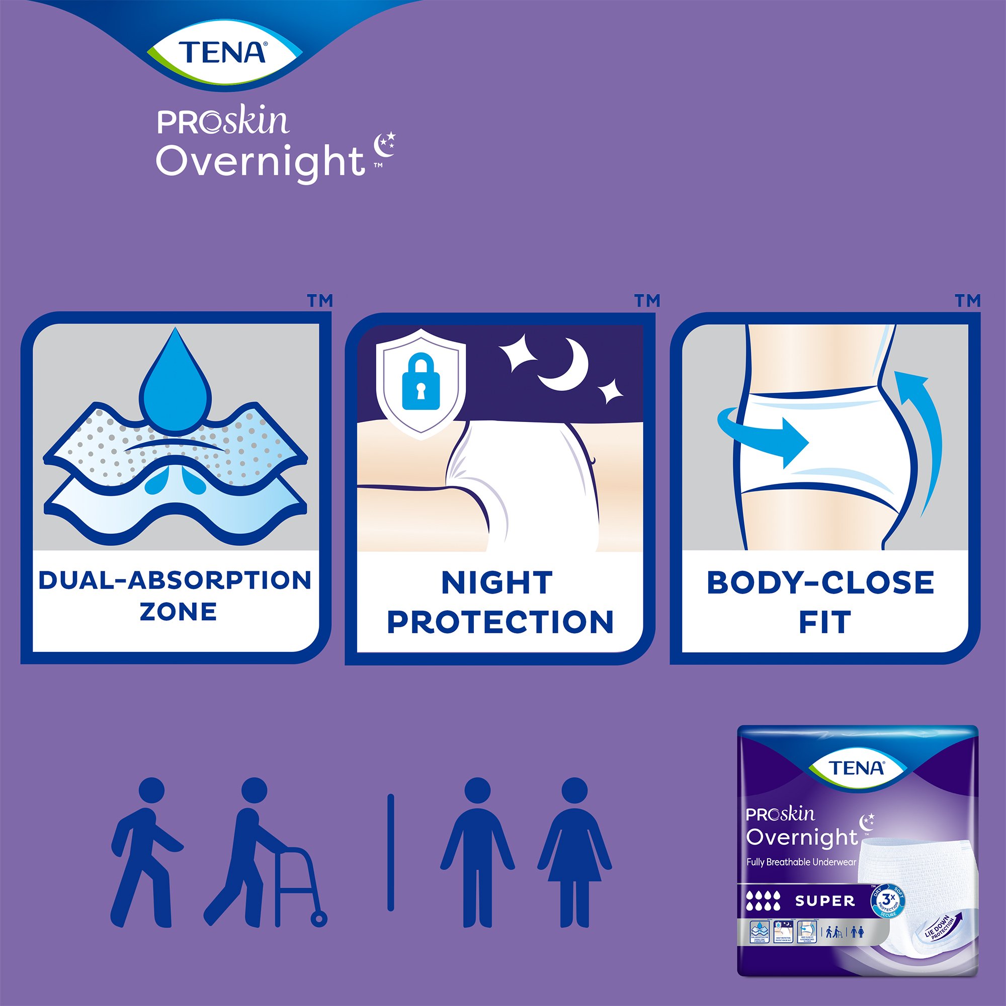Tena® ProSkin Overnight™ Super Fully Breathable Underwear, Medium - Image 8
