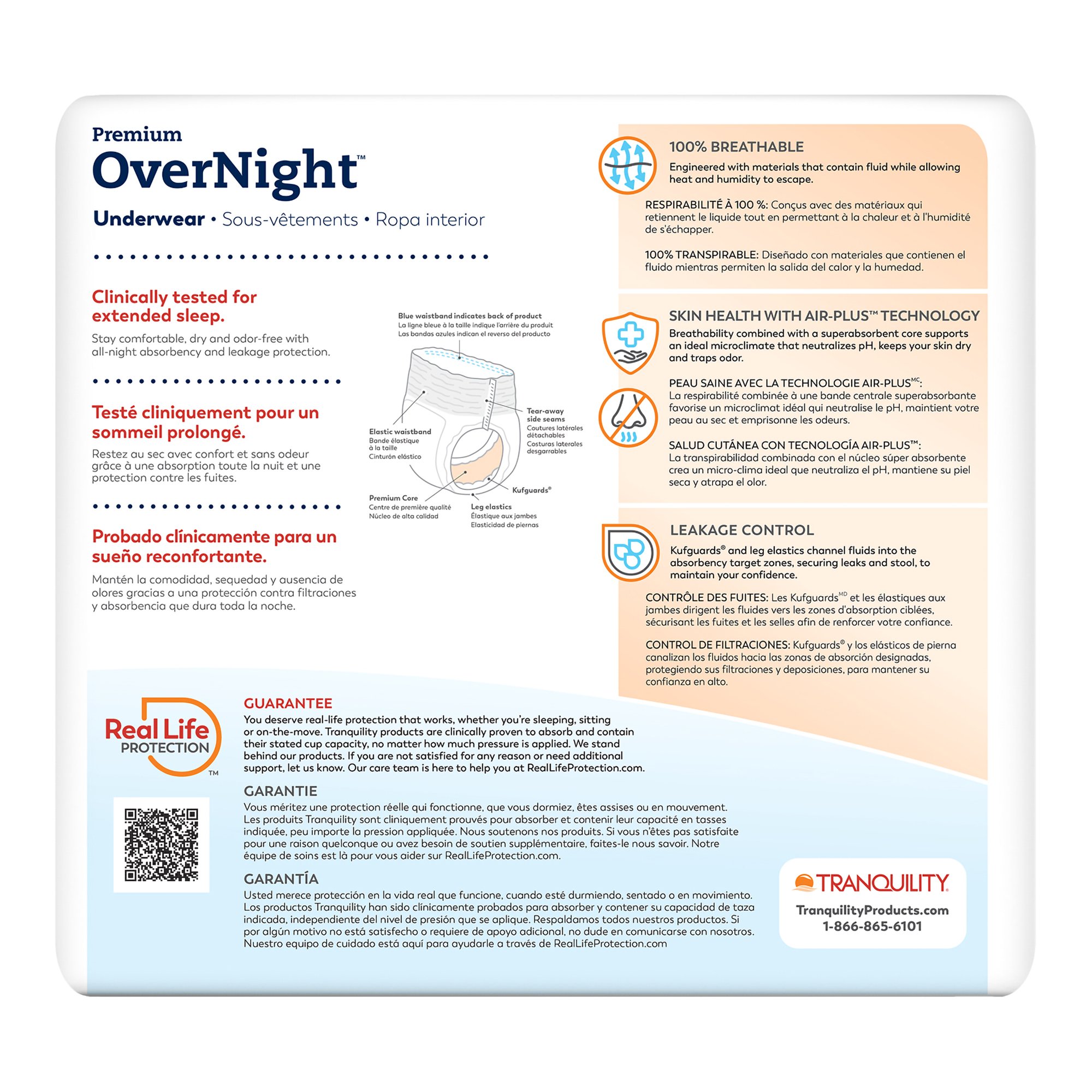 Tranquility Premium OverNight Disposable Absorbent Underwear, Small - Image 9