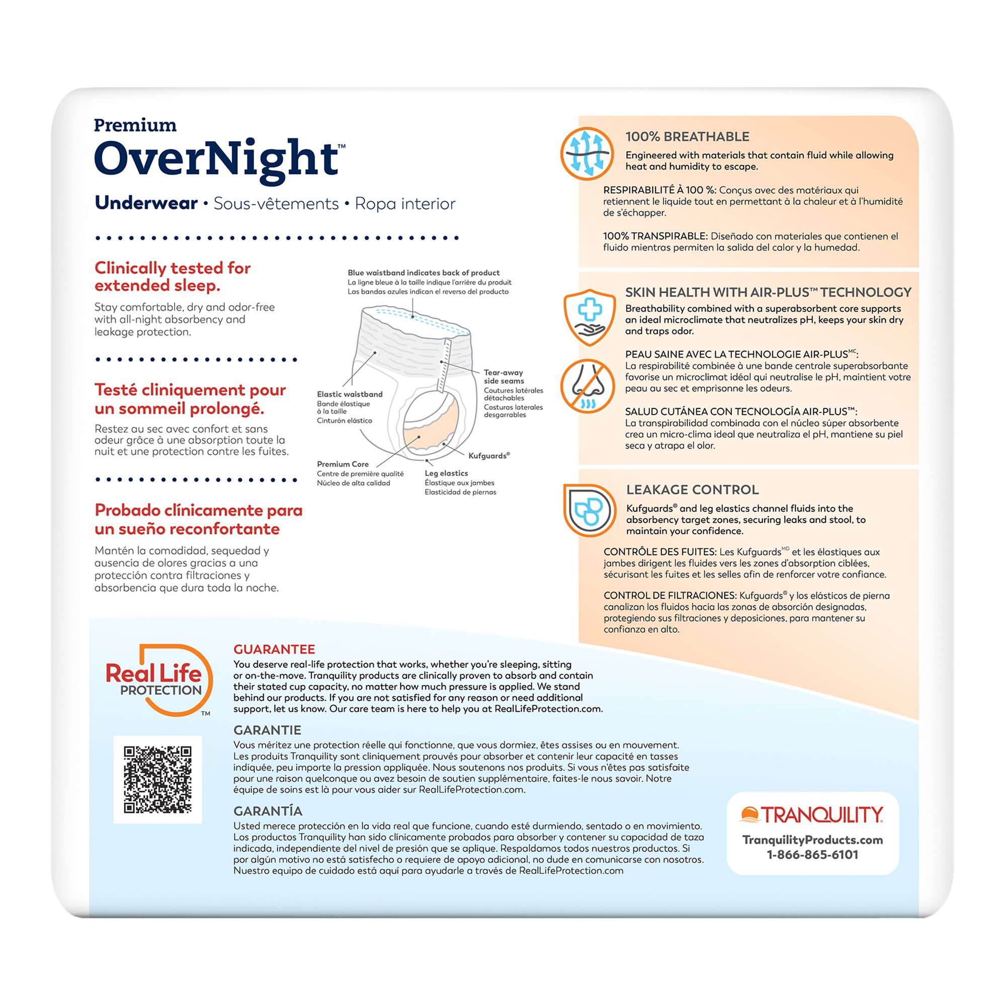 Tranquility Premium OverNight Disposable Absorbent Underwear, XL - Image 9