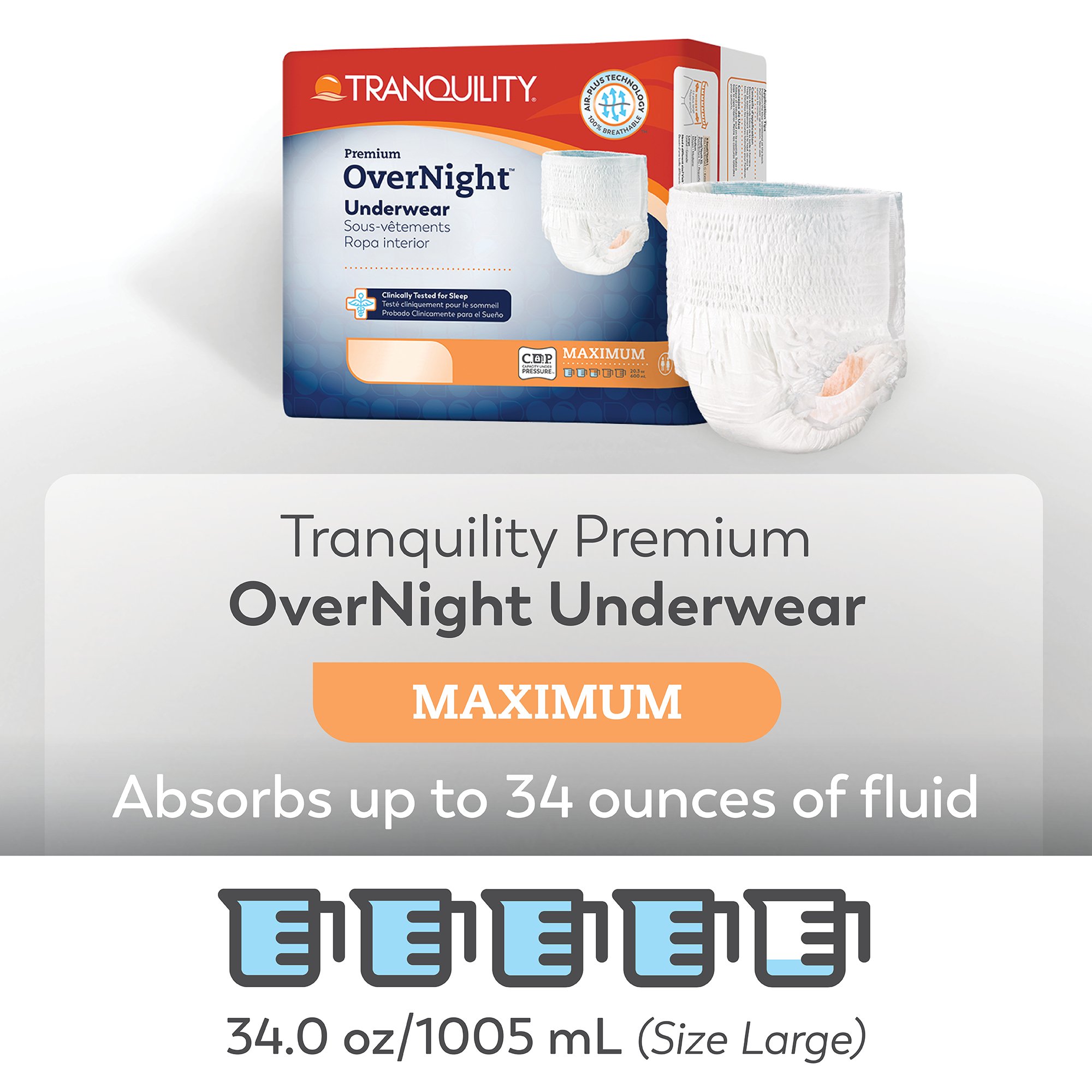 Tranquility Premium OverNight Disposable Absorbent Underwear, XS - Image 2