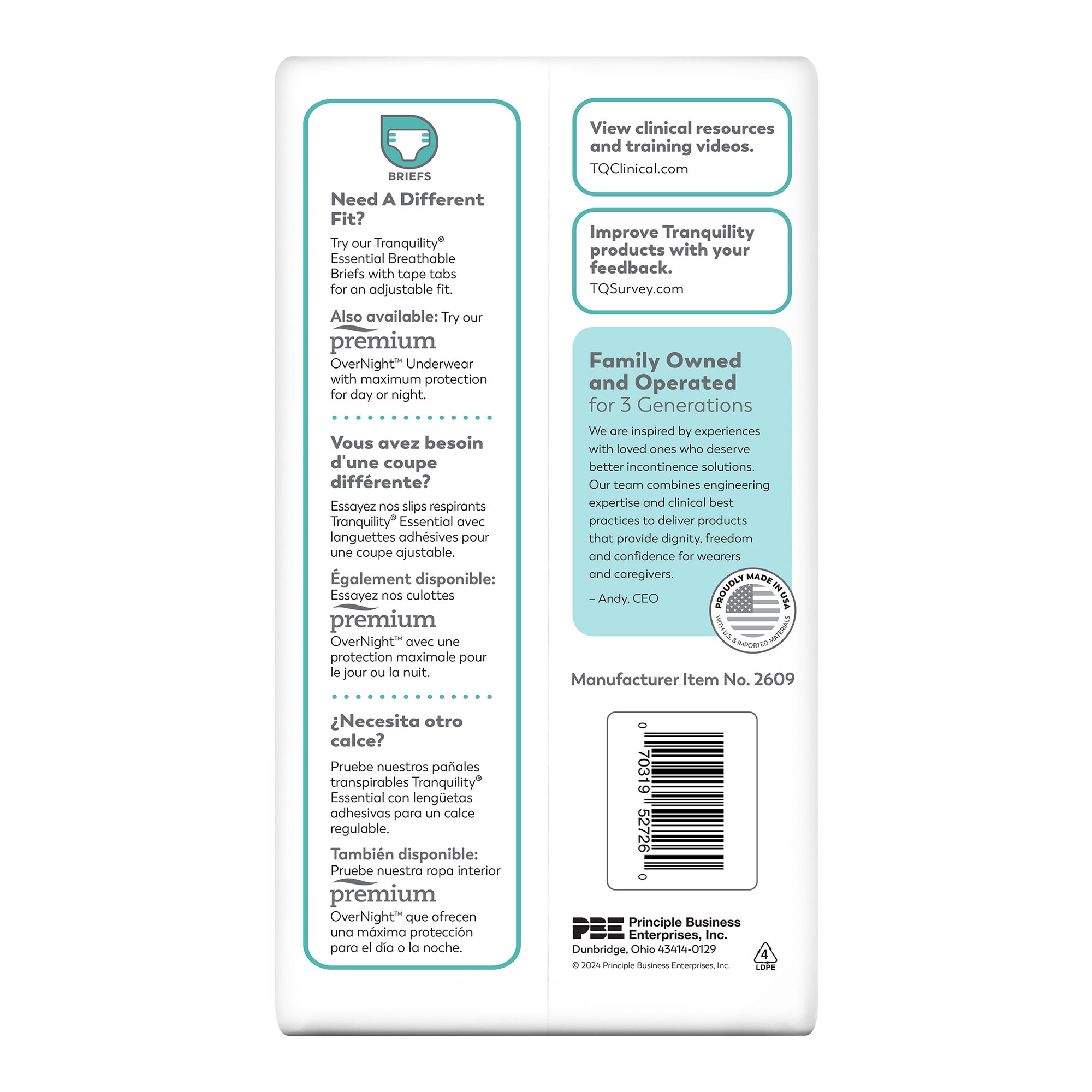 Tranquility® Essential Underwear, Heavy, 3X-Large - Image 4