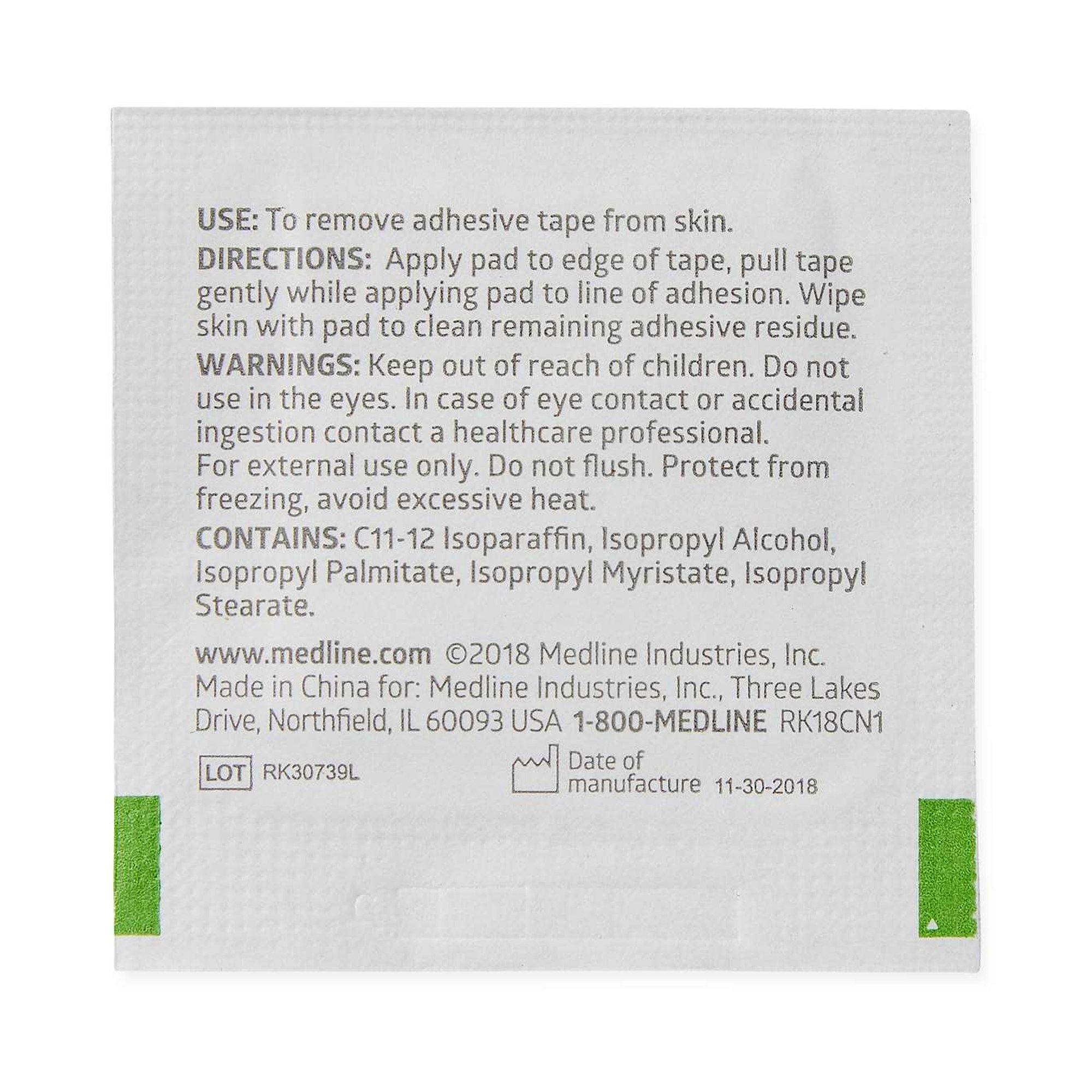 Medline® Adhesive Remover, 1¼ x 1½ Inch Wipe - Image 2
