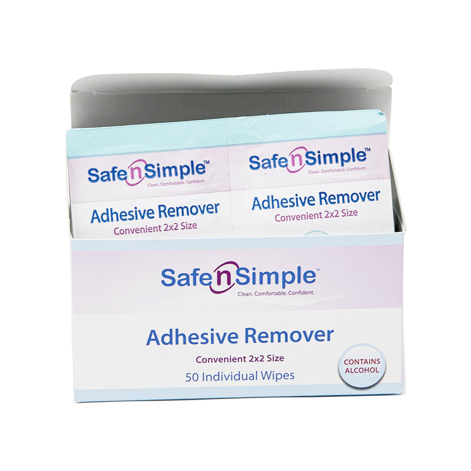 Safe N Simple Adhesive Remover, 2 x 2 Inch Wipe - Image 4