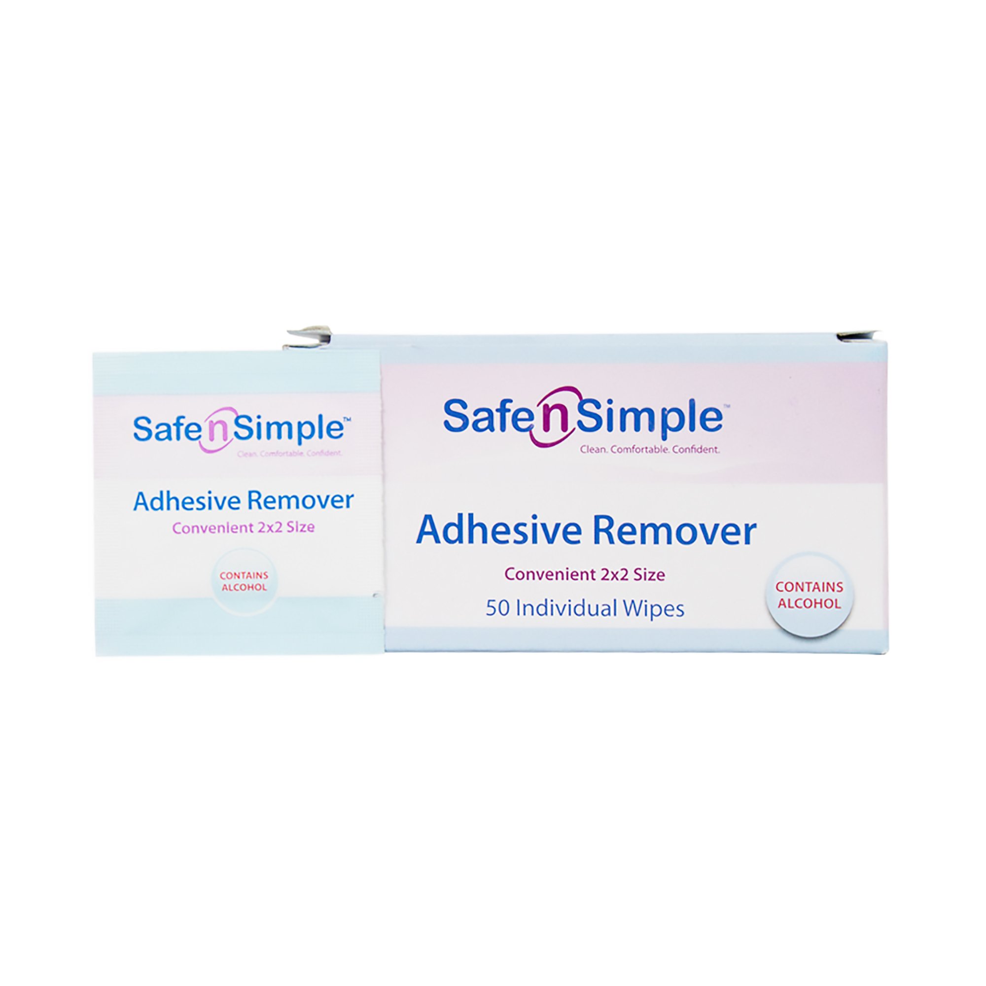 Safe N Simple Adhesive Remover, 2 x 2 Inch Wipe - Image 5