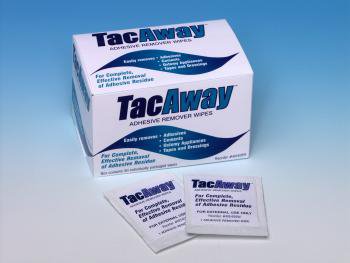 Tacaway Adhesive Remover, 2-5/8 x 2-7/8 Wipe