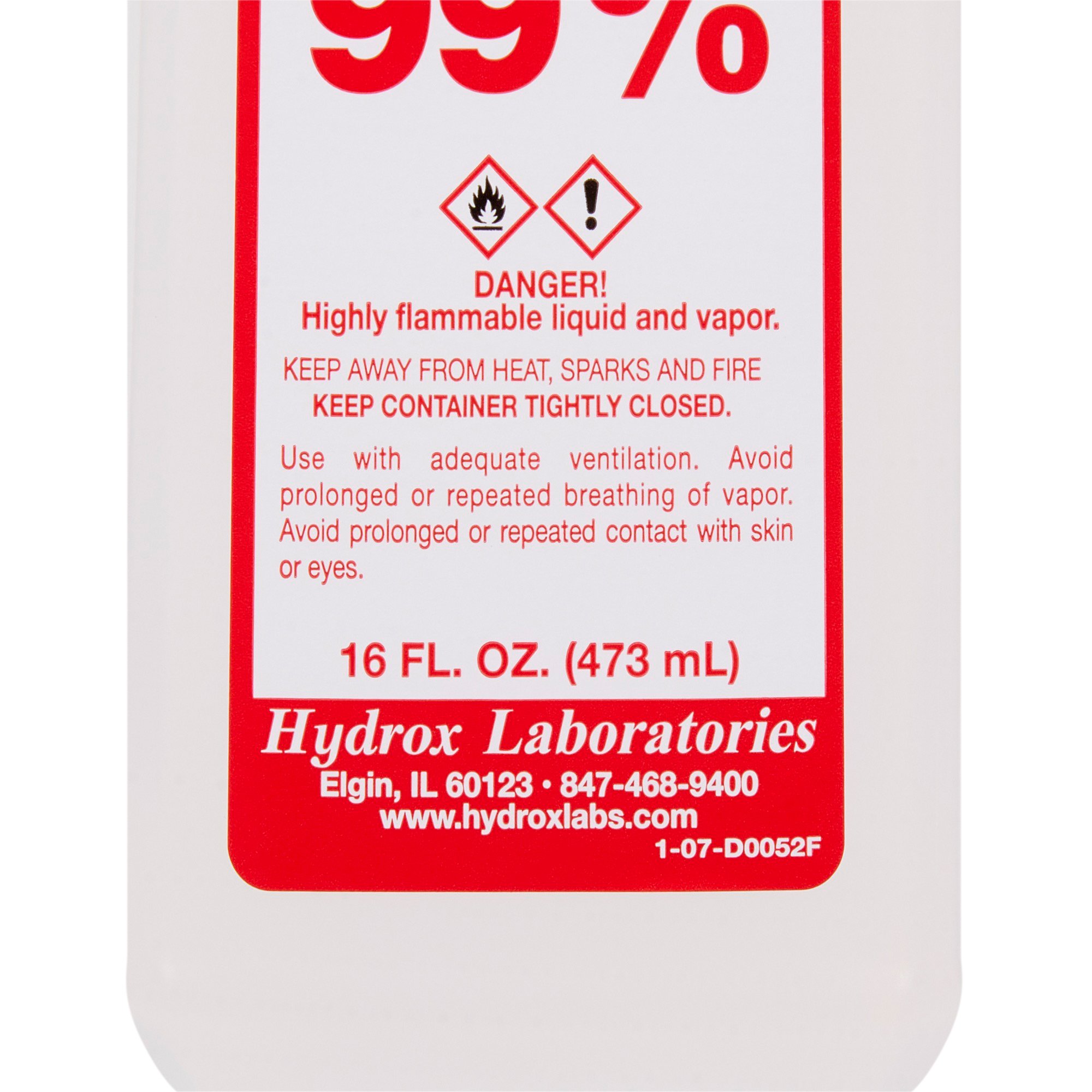 Hydrox 99% Isopropyl Alcohol for Technical Use, 16-ounce bottle - Image 3