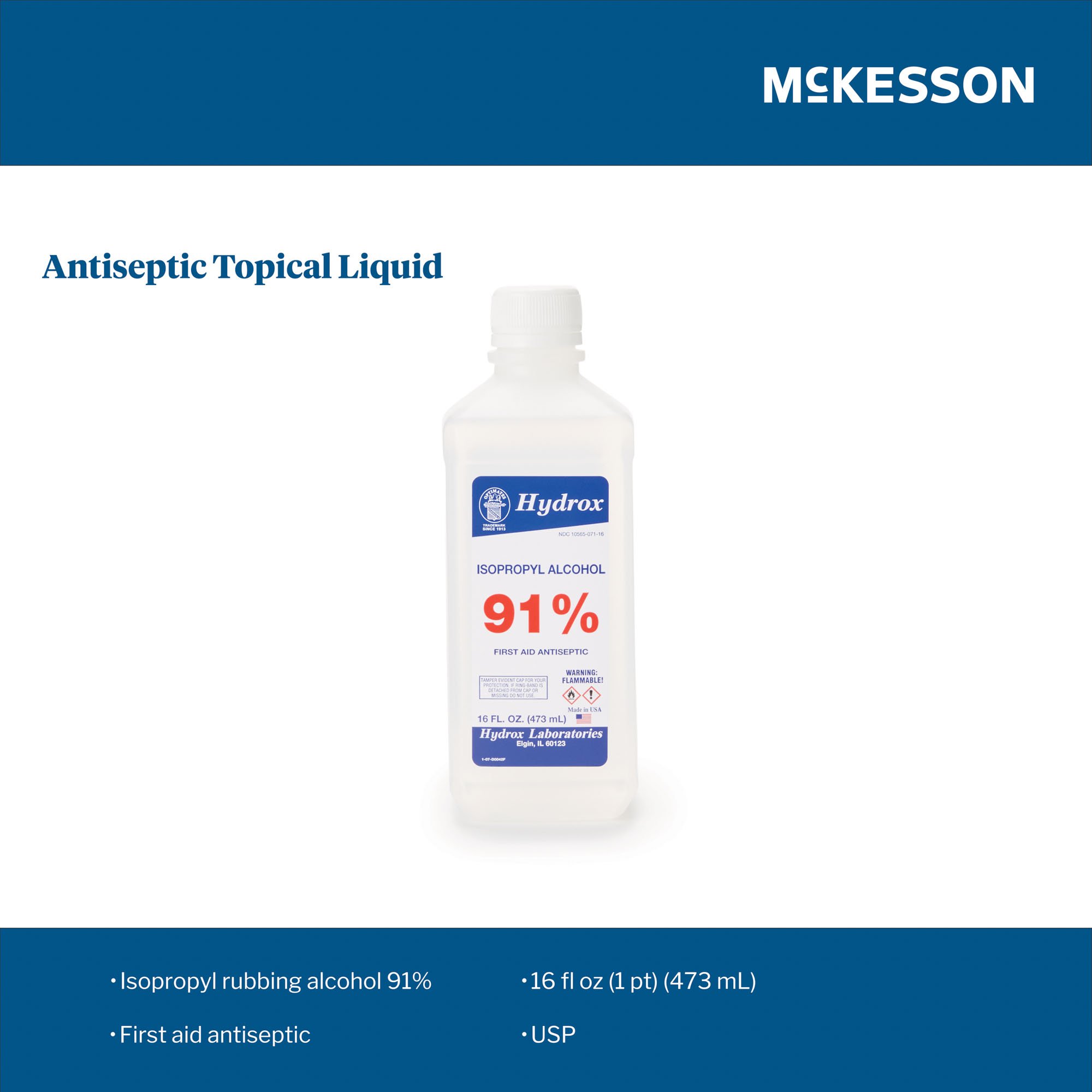 Hydrox Isopropyl Alcohol Antiseptic, 16-ounce Bottle - Image 9