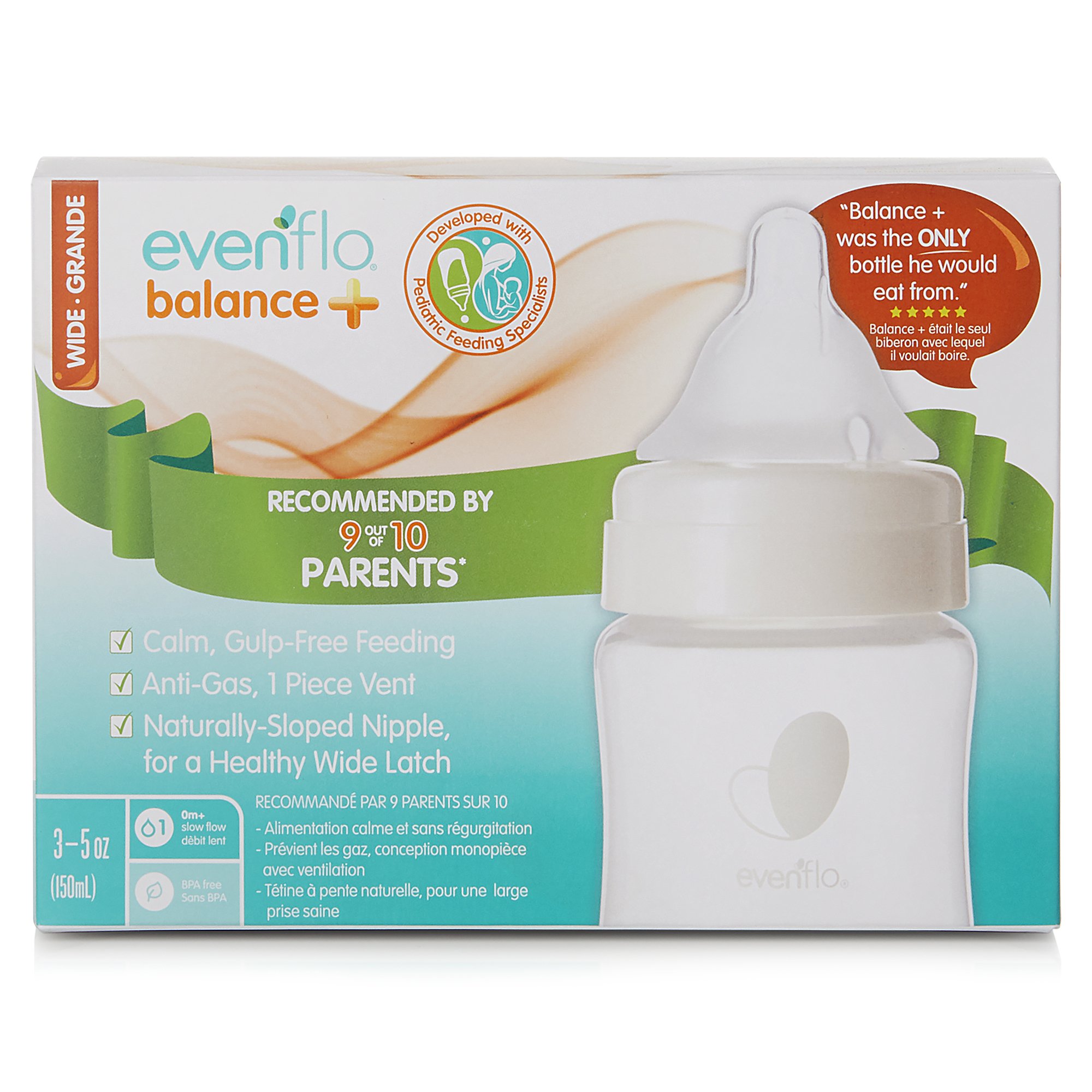 Evenflo® Balance+ Wide Neck Baby Bottle, 5-ounce capacity - Image 2