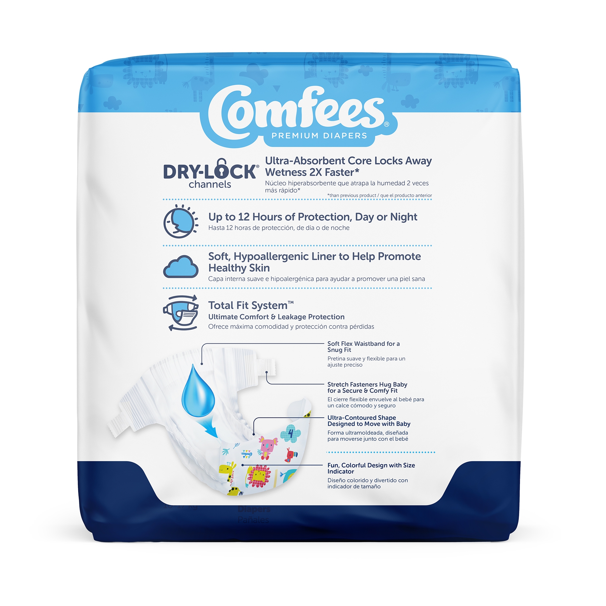 Attends Comfees Premium Baby Diapers, Tab Closure, Kid Design, Size 4 - Image 2